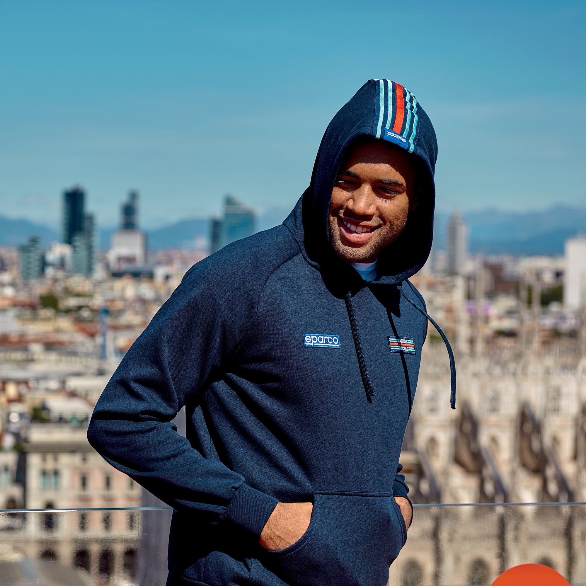 Sparco Hoodie Big Stripes Martini-R blu