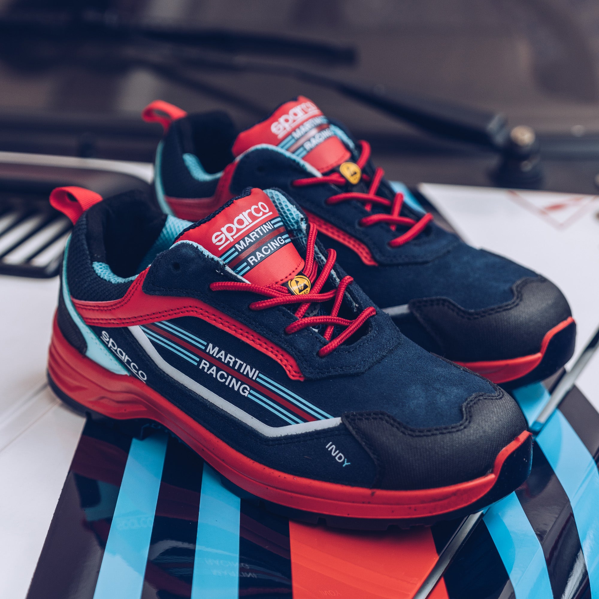 Sparco Scarpa Indy Saneroemo S3 Martini-R arancio fluo blu/rosso S3 mrbr-scarpe antinfortunistiche da lavoro