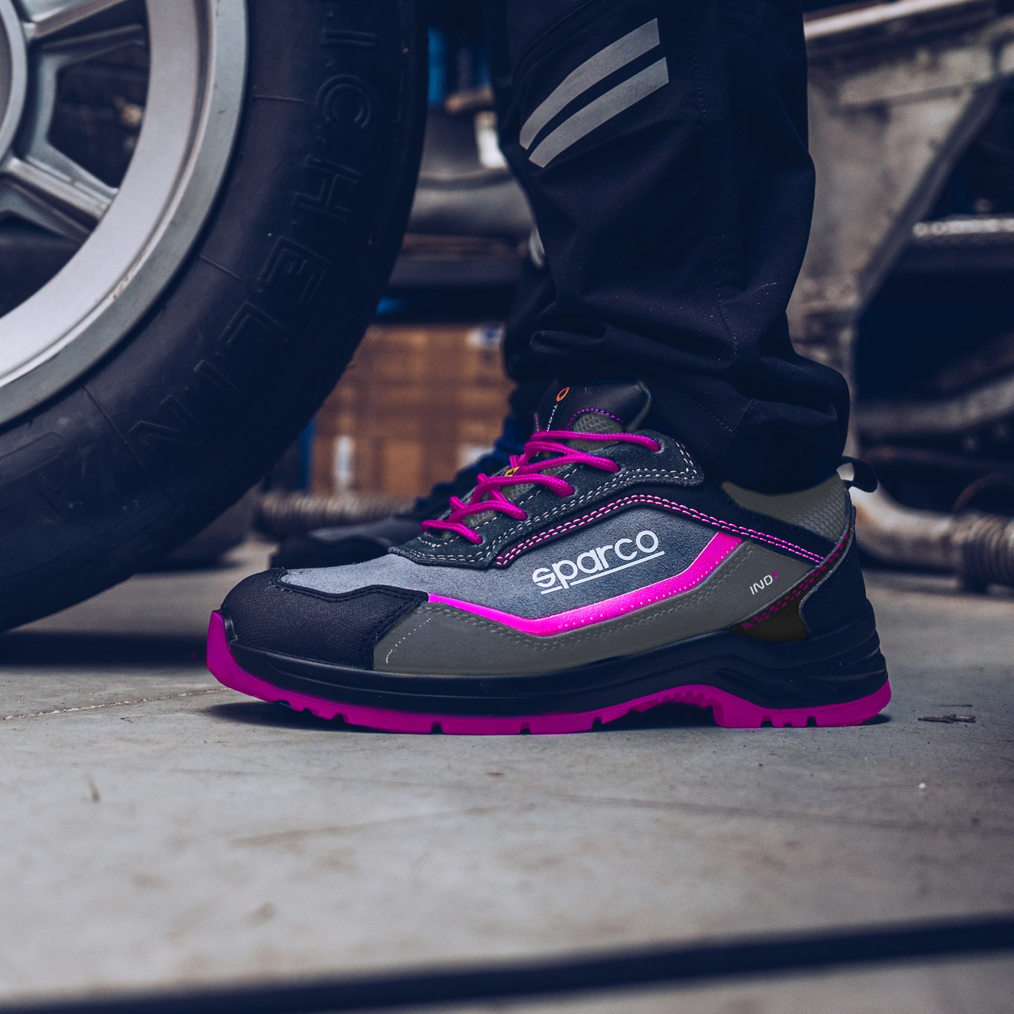 Sparco Scarpa Indy S3 ESD Danica grigio/fuxia-scarpe antinfortunistiche