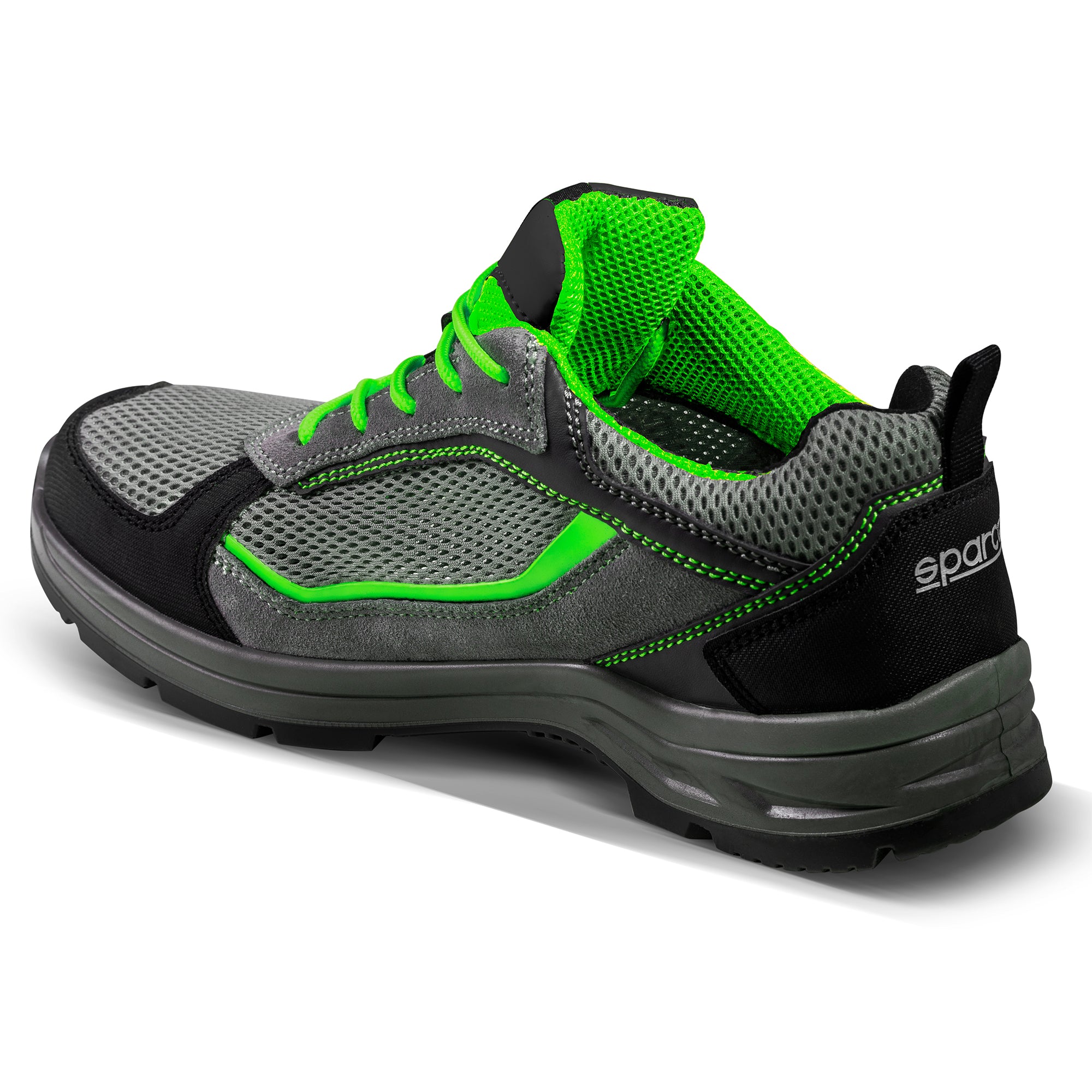 Sparco Scarpa Indy-R Sonoma S1P ESD grigio scuro/verde fluo-antinfortunistiche