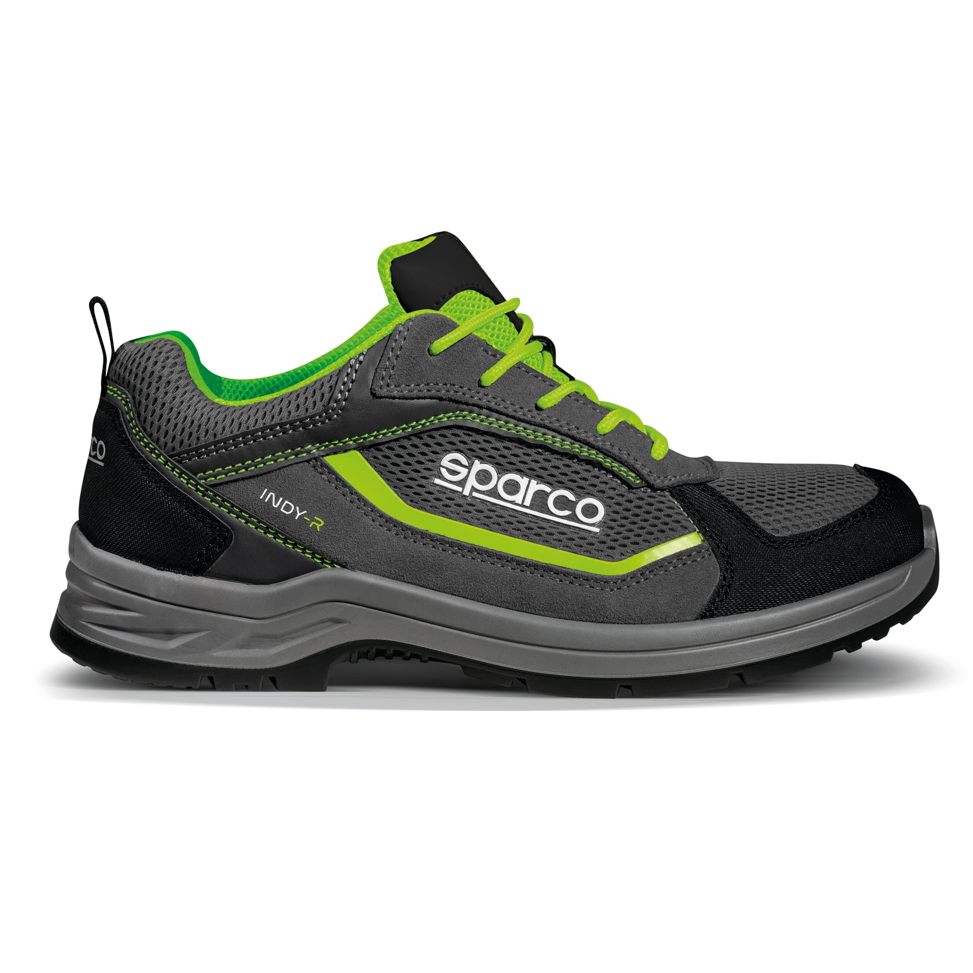 Sparco Scarpa Indy-R Sonoma S1P ESD grigio scuro/verde fluo-antinfortunistiche