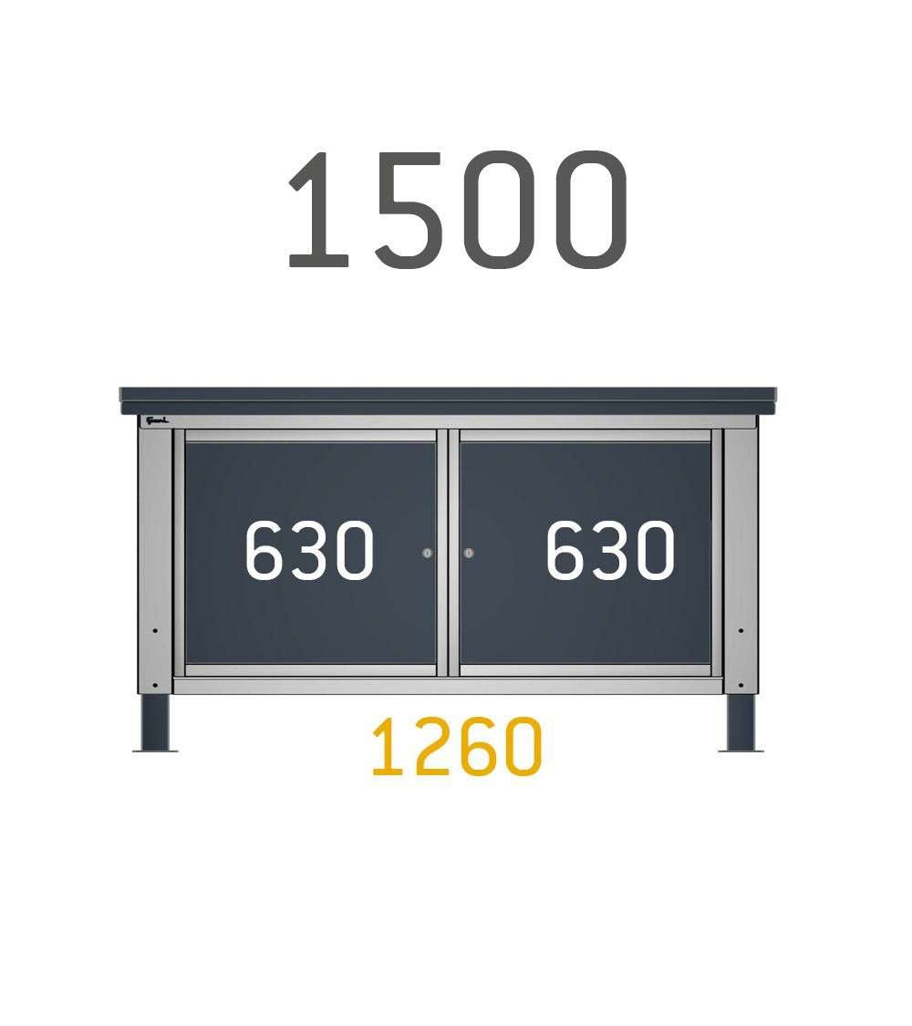 Cassettiera per banco da lavoro 500 X 607 X 570 H - con 4 cassetti PORTATA 25 KG - FAMI FBG03S63C000304 - Blu