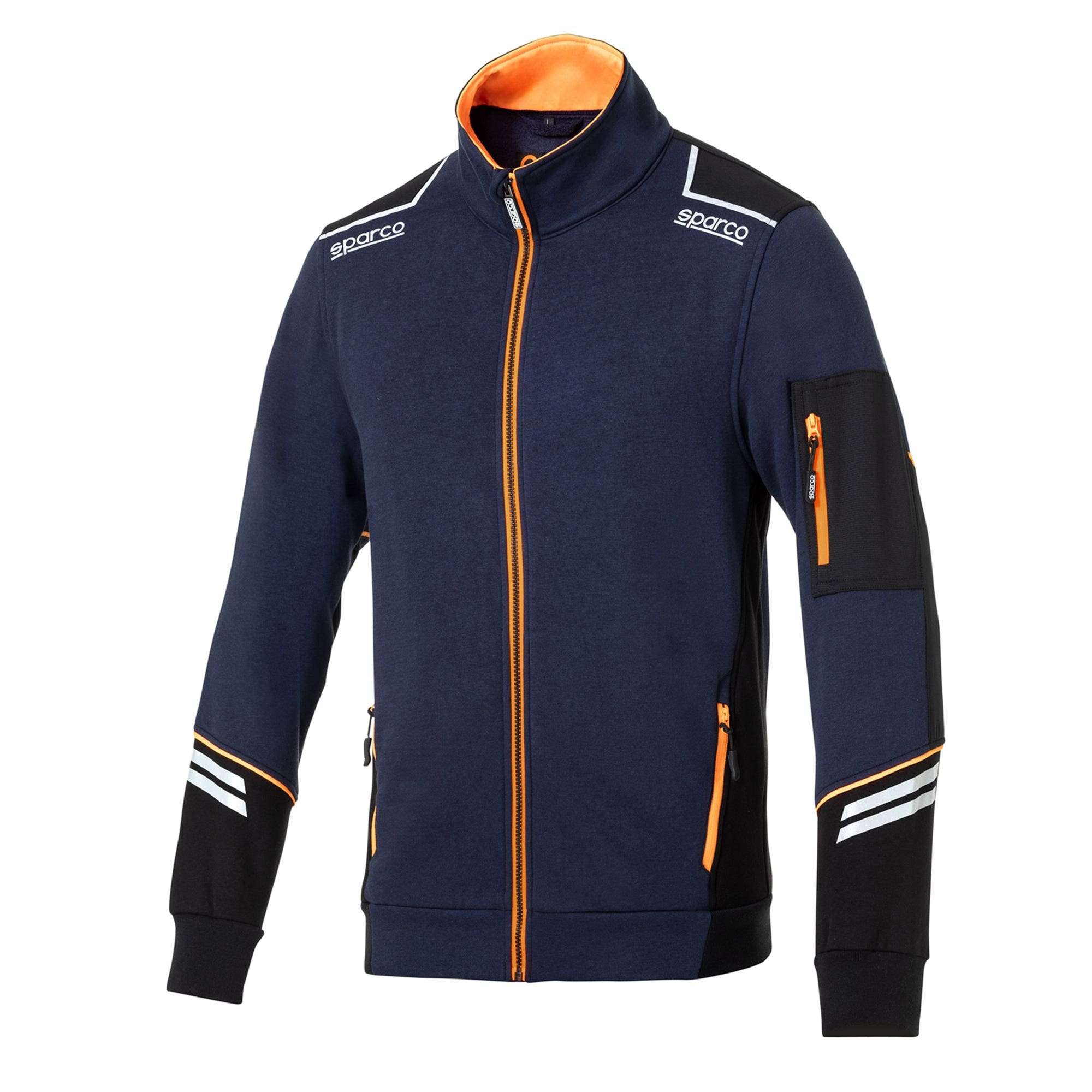 Sparco Full Zip Tech Alabama blu navy/arancio fluo
