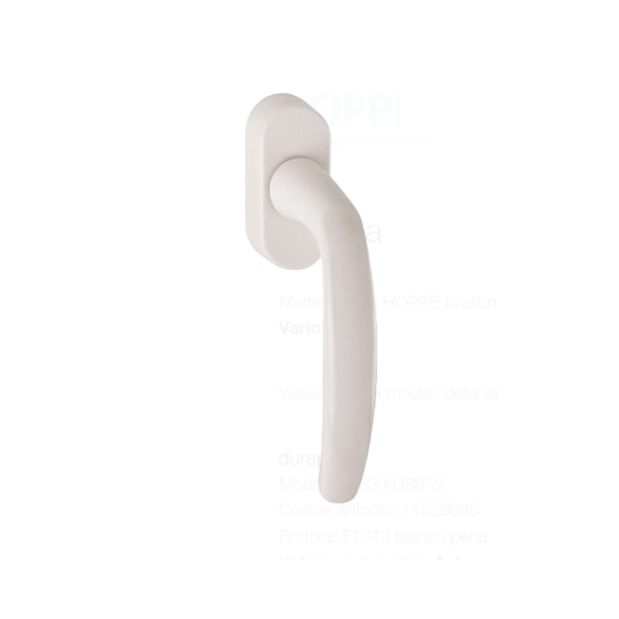 Martellina Atlanta Secustik in alluminio color bianco perla M5x35 - HOPPE 11529088