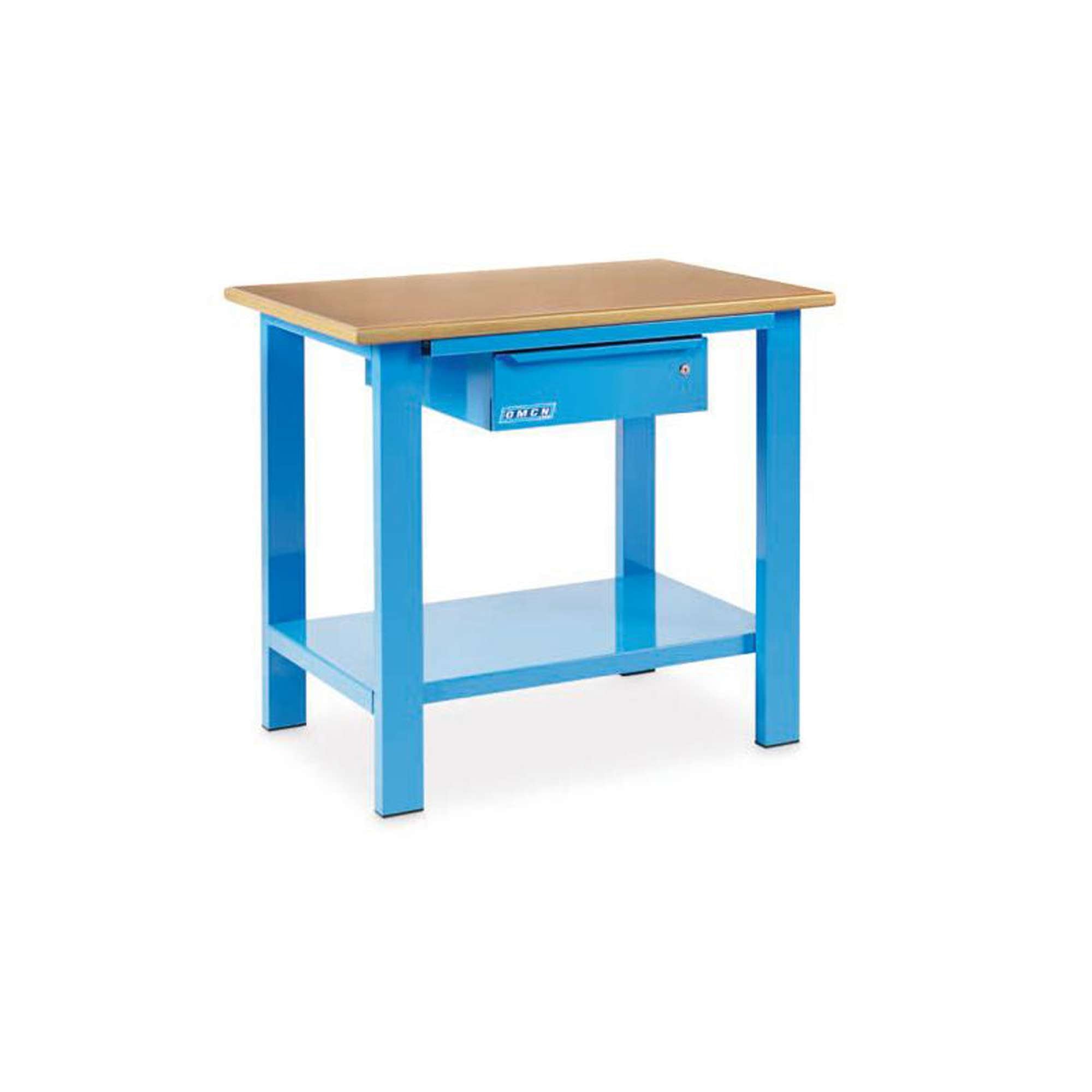 Banco da lavoro 1000x880x700mm 1 cassetto e pianale in legno - OMCN 1000/PL