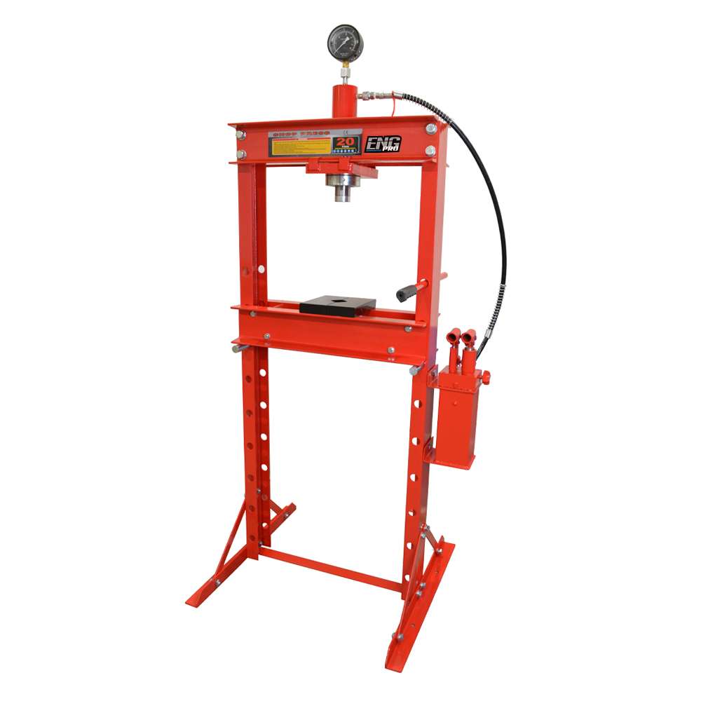 Pressa idraulica manuale 20 t con manometro corsa 200 mm - ENG PRO MA PE PE20