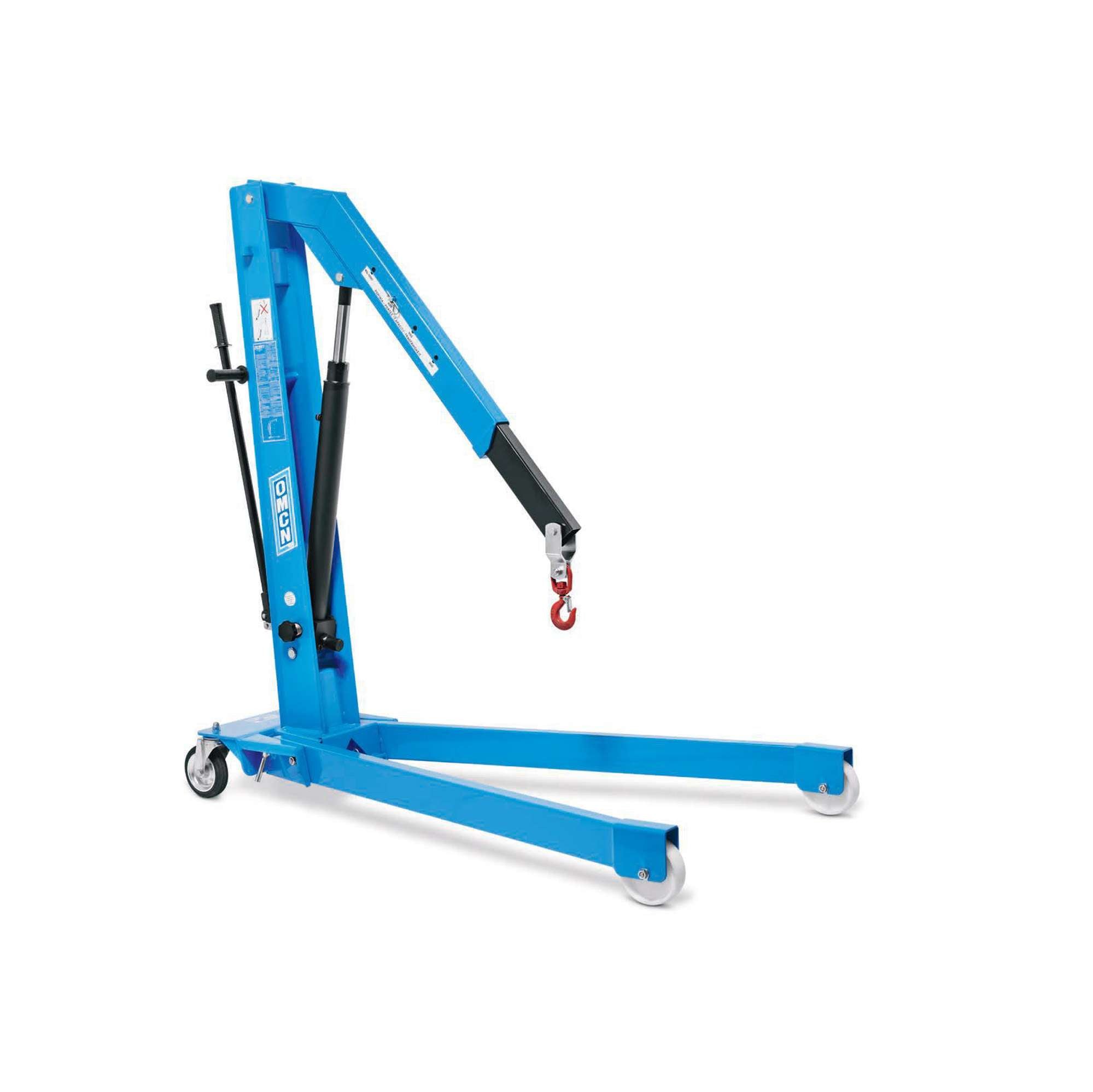 Gru idraulica a carrello portata 1000 kg con pompa a doppio effetto OMCN GP10/DE