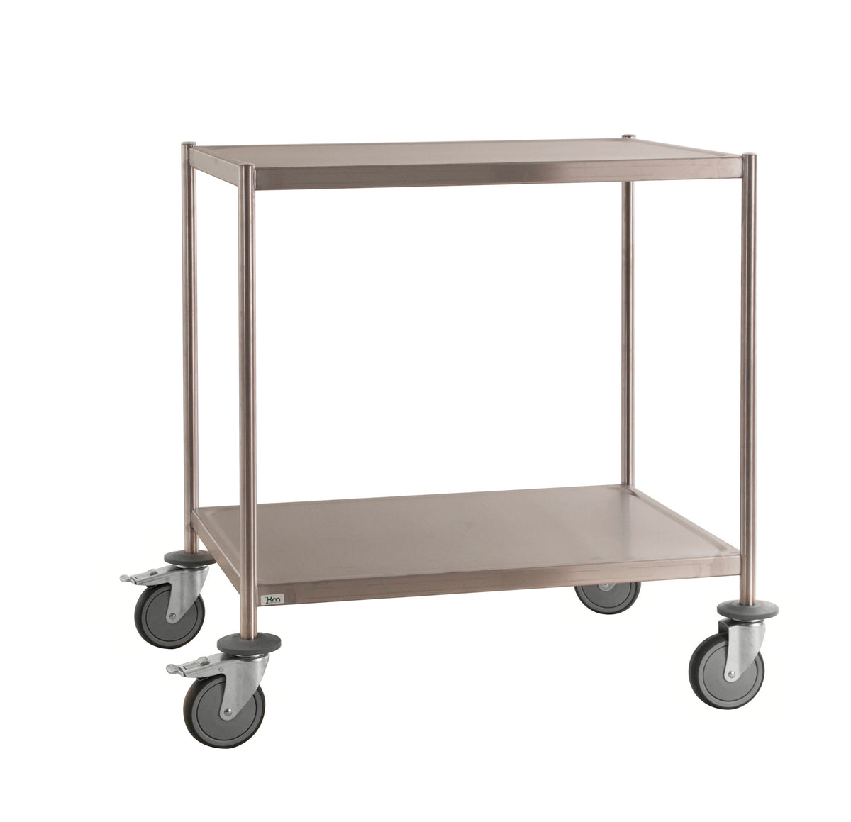 Carrello in acciaio inox 2 ripiani con freno 825 x 575 x 900 Kongamek KM60354MRU