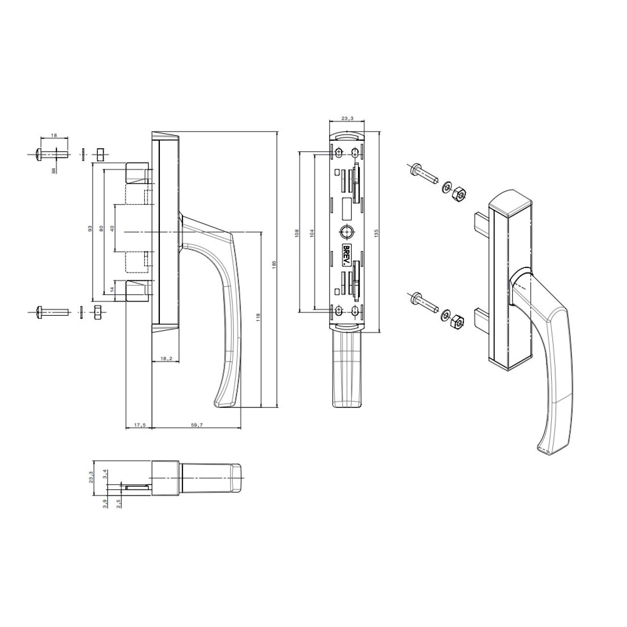 Maniglia Cremonese Fioratre - Fapim 1830