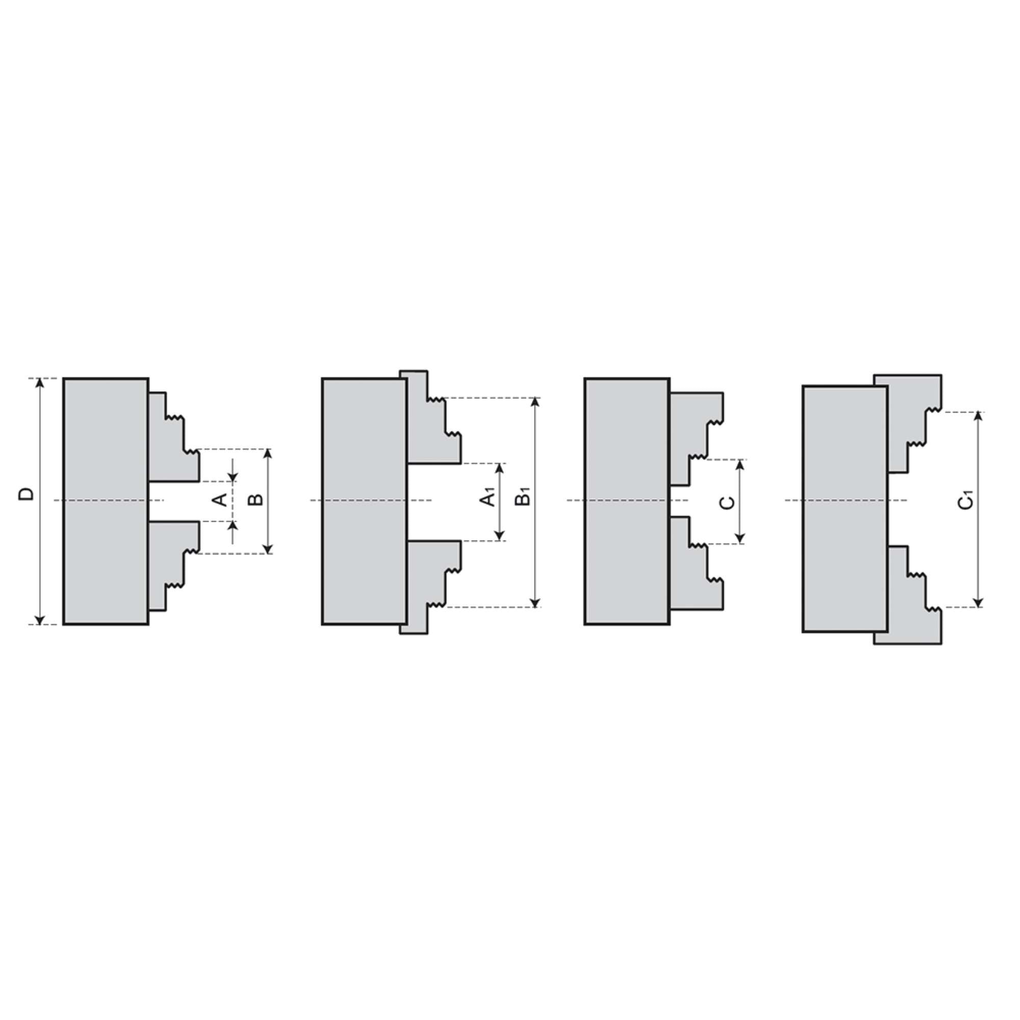 Mandrino autocentrante di precisione tornio 3+3 griffe 250mm echoENG MA AC M325