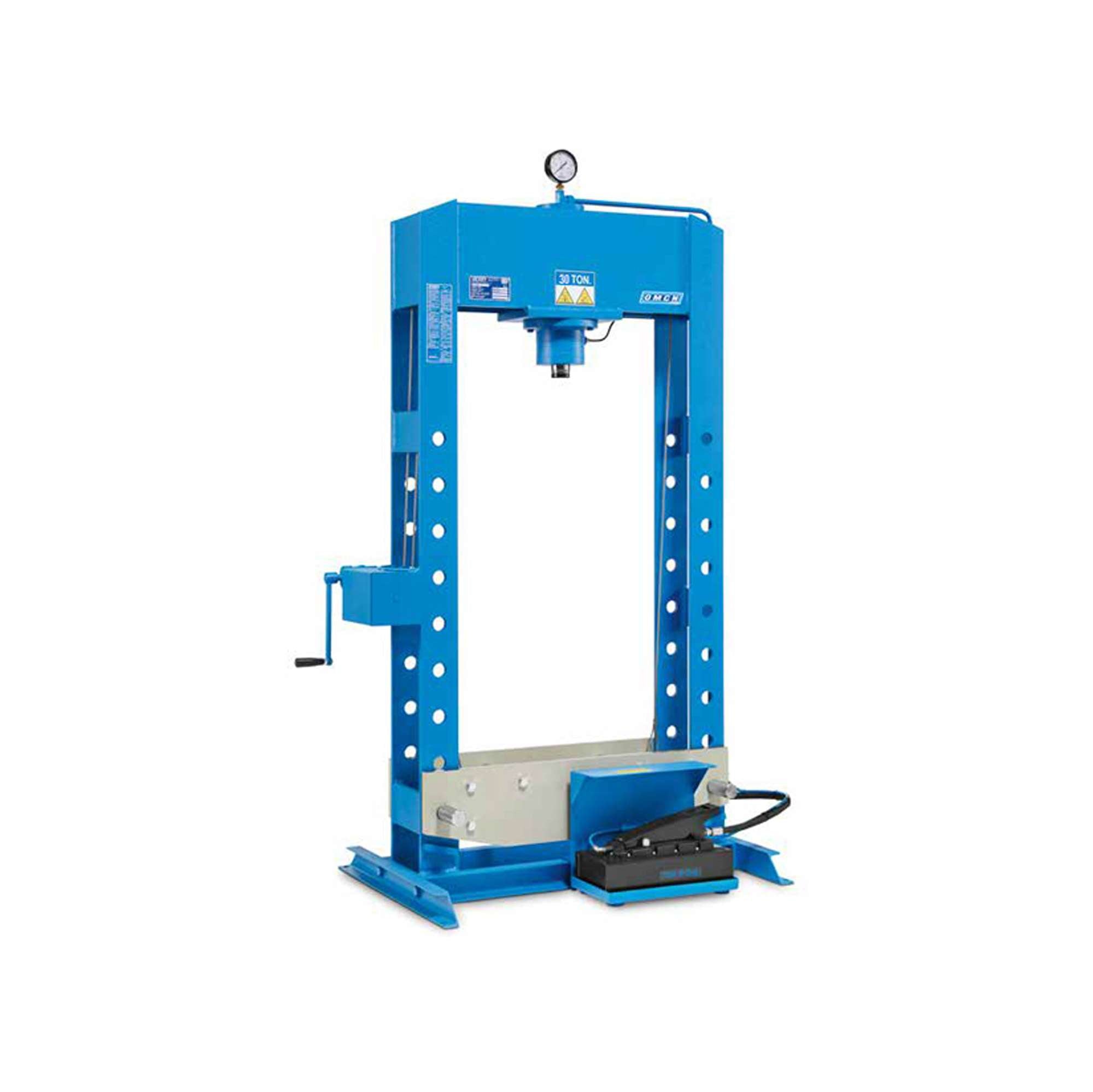 Pressa idraulica con pompa idropneumatica a pedale capacità 30 t - OMCN P30/SAIP