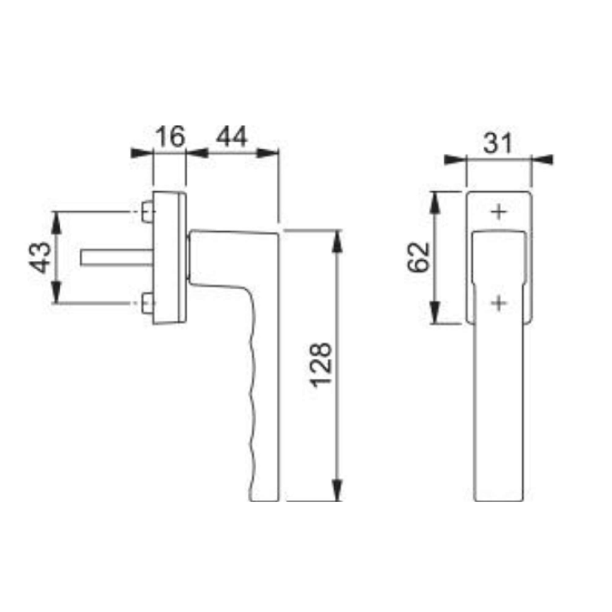 Maniglia martellina Toulon Secustik color argento M5x45 - HOPPE 3937114