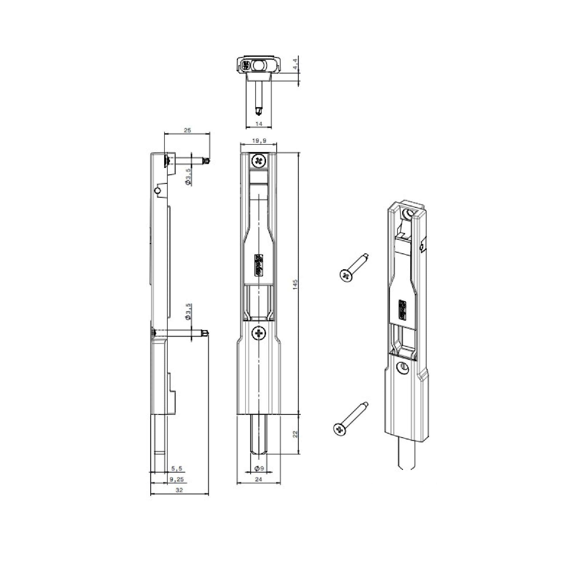Catenaccio TITAN2 145mm in Zama nero intenso opaco - Fapim 3720A_37