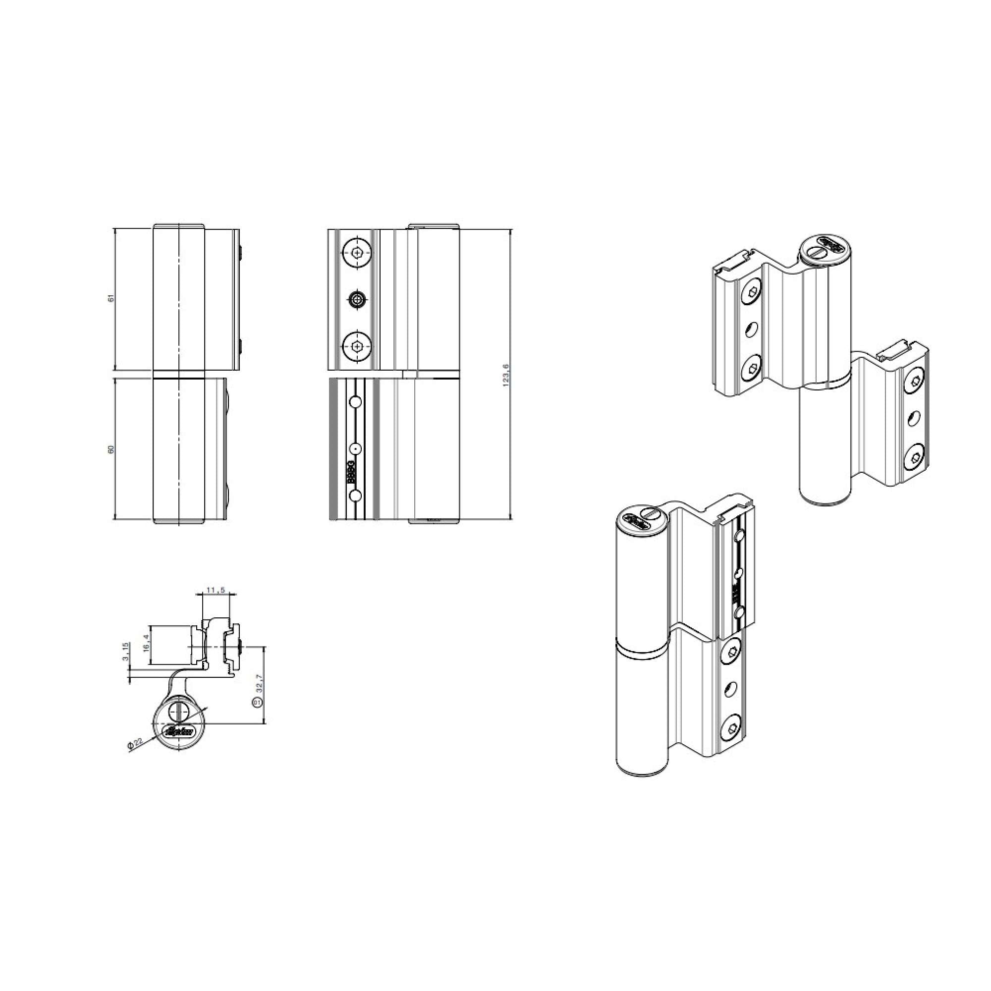 Cerniera Monza a due ali per profili a Camera Europea - Fapim