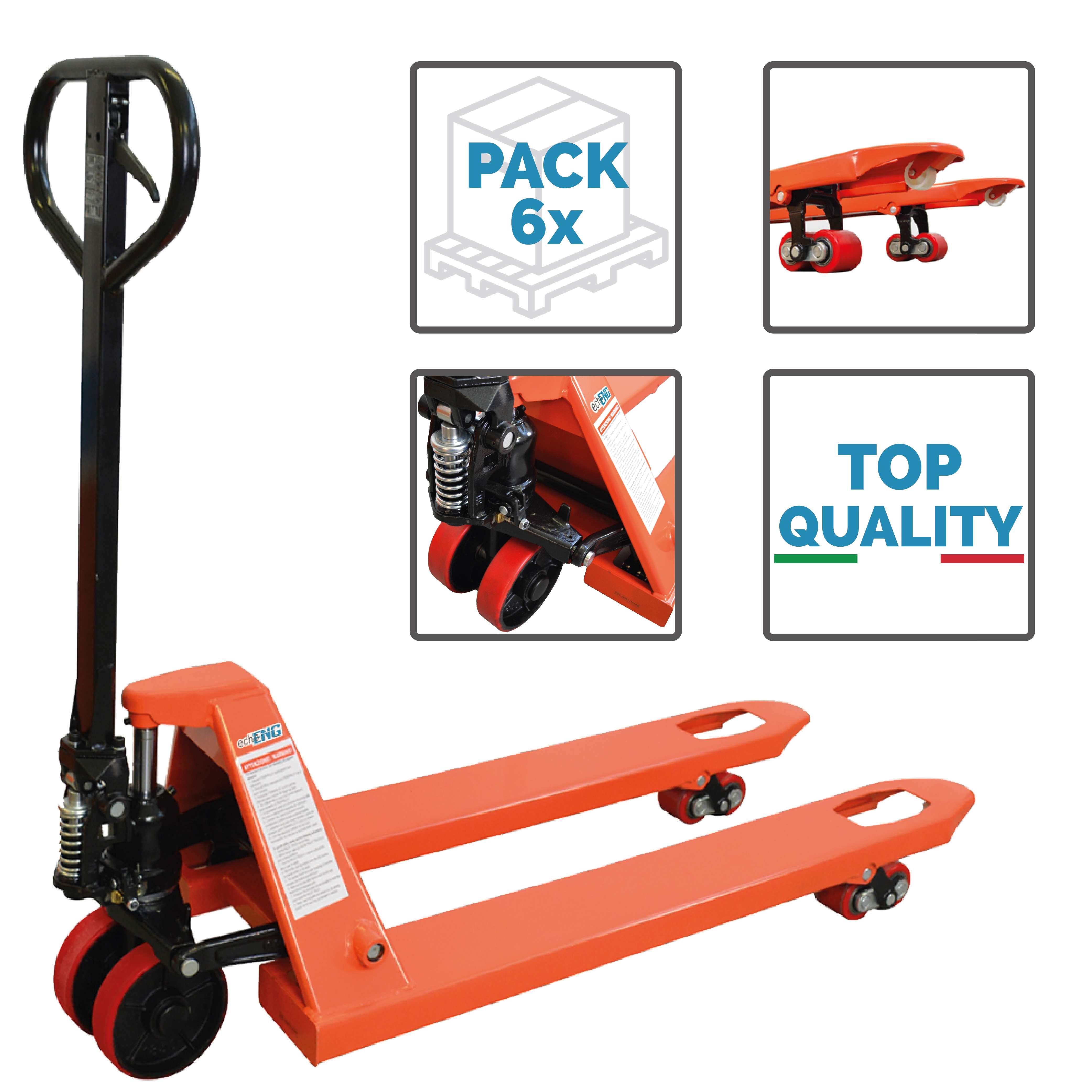 Pack sei transpallet manuali sollevatori pallet 2500 Kg MA SL TT25 ENG PRO