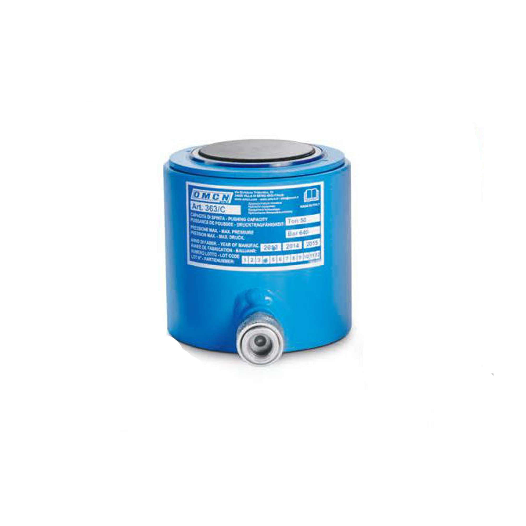 Cilindro idraulico capacità 50 ton con ritorno a molla H.140mm - OMCN 363/BM