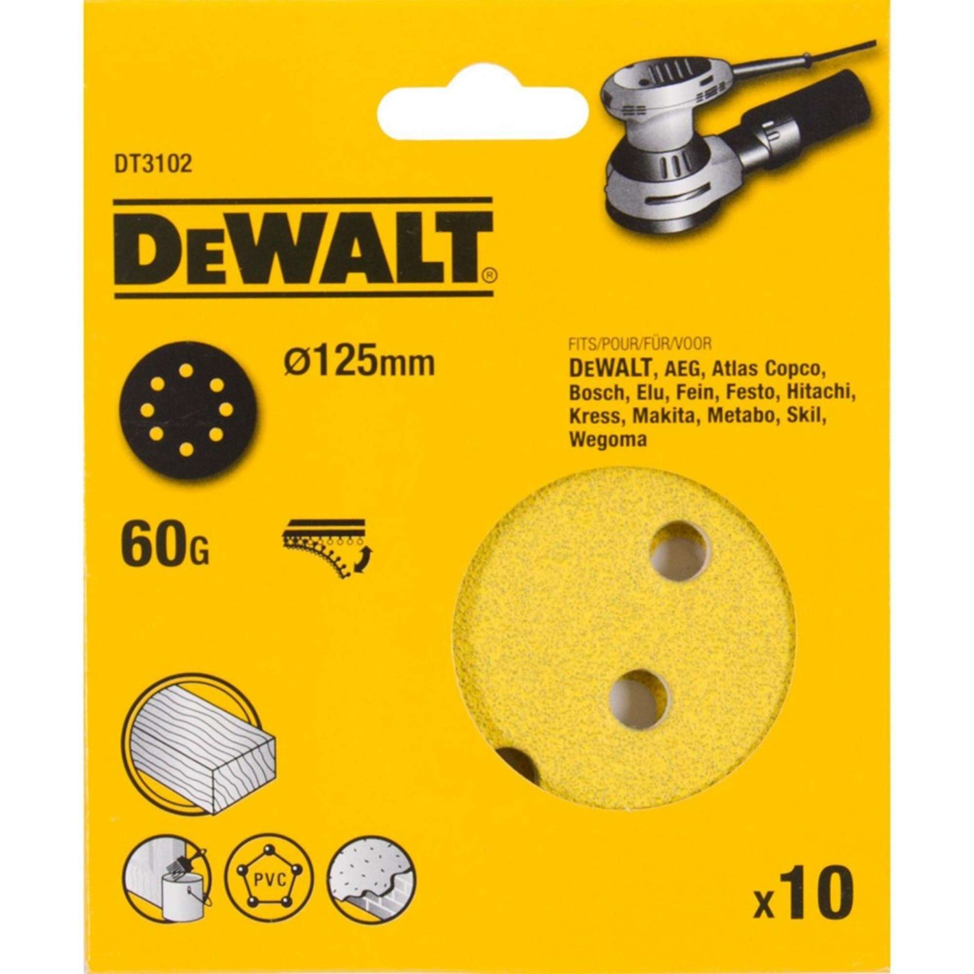 Disco Abrasivo DEWALT 125 Gr.60 DT3102-QZ