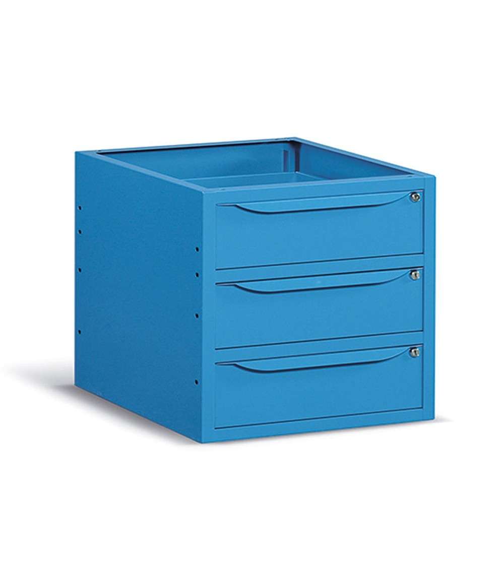 Cassettiera per banco da lavoro 630 X 607 X 570 H - con 3 cassetti portata 25 KG - FAMI FBG03S63C000204 - Blu