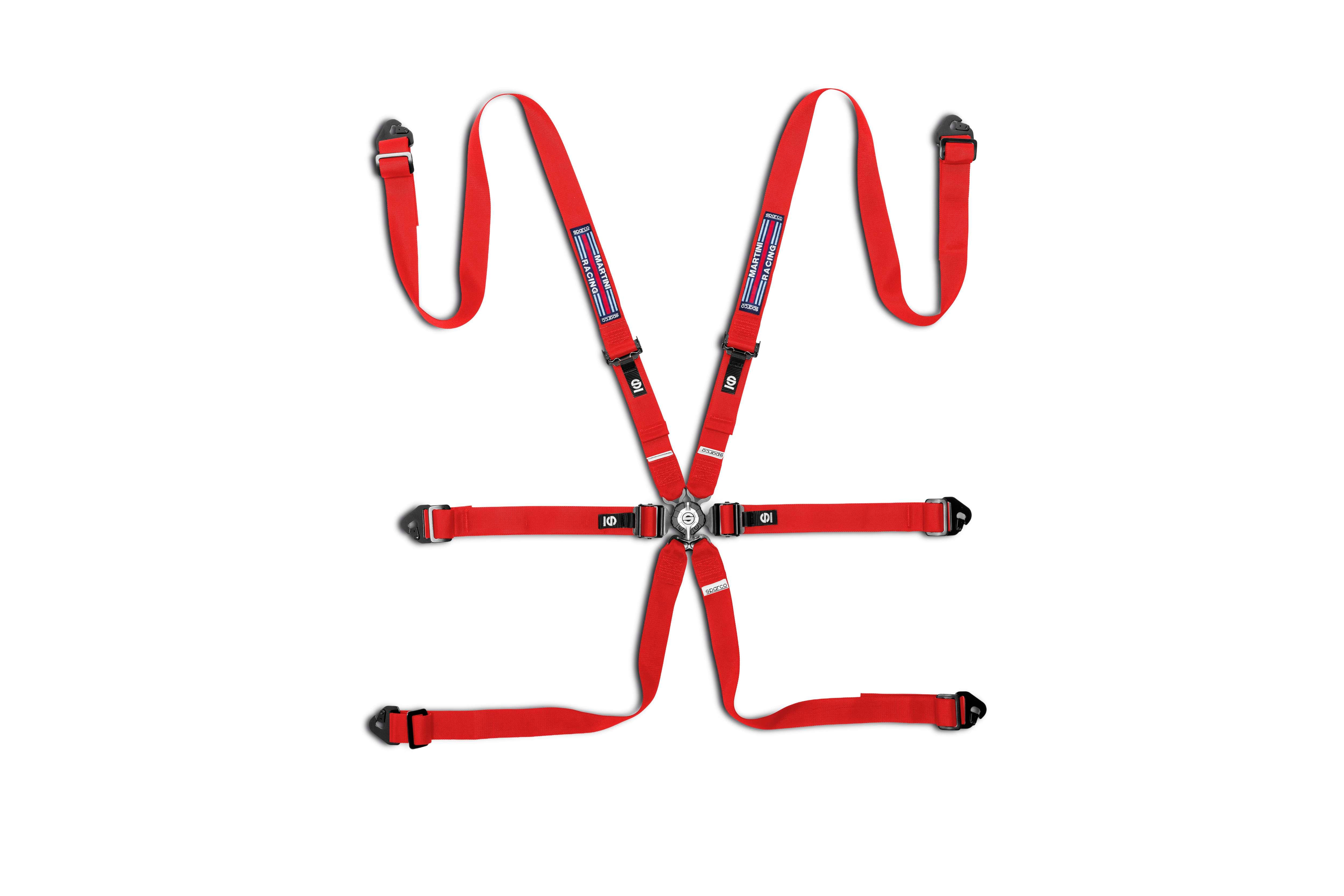 Sparco Cint. Competition H-2Pd Mr 6Pt 2" Steel 26 rosso red