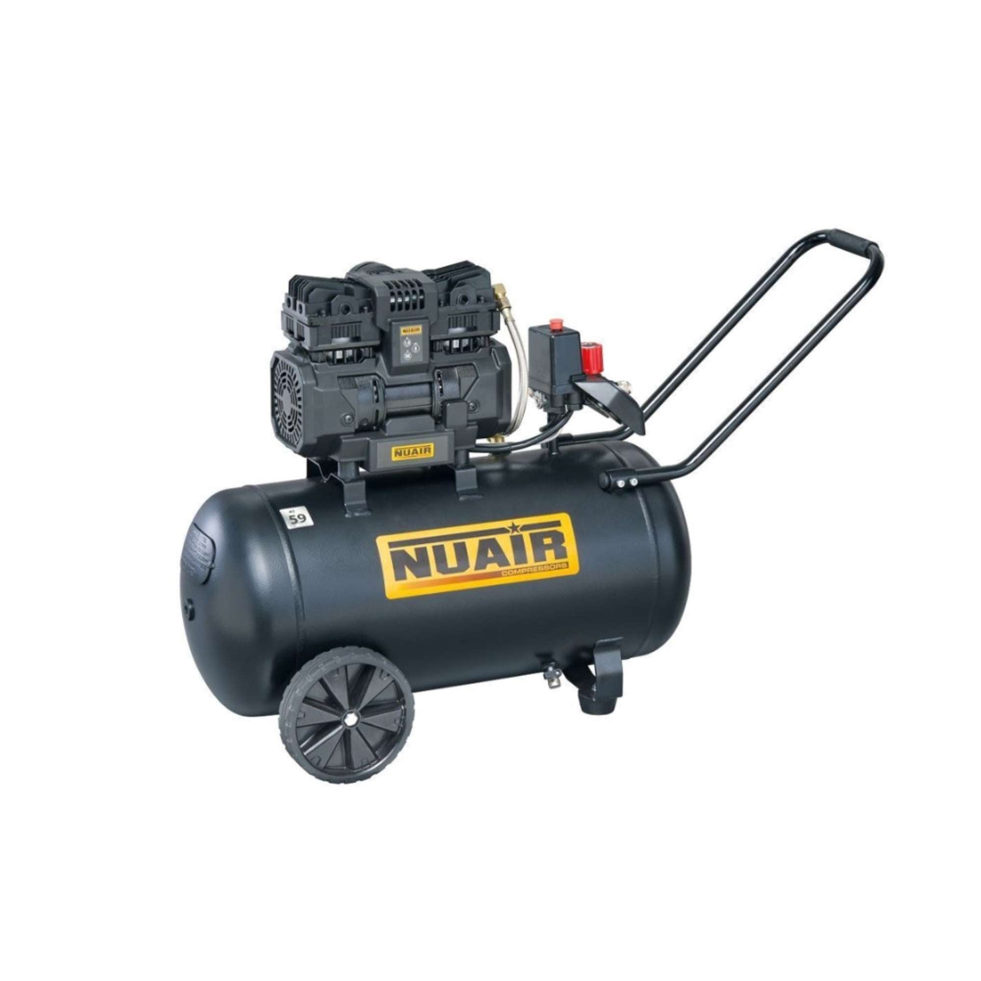 Compressore ad aria silenziato 50 litri 1.5HP 230V/50Hz - Nuair SILTEK TB 50