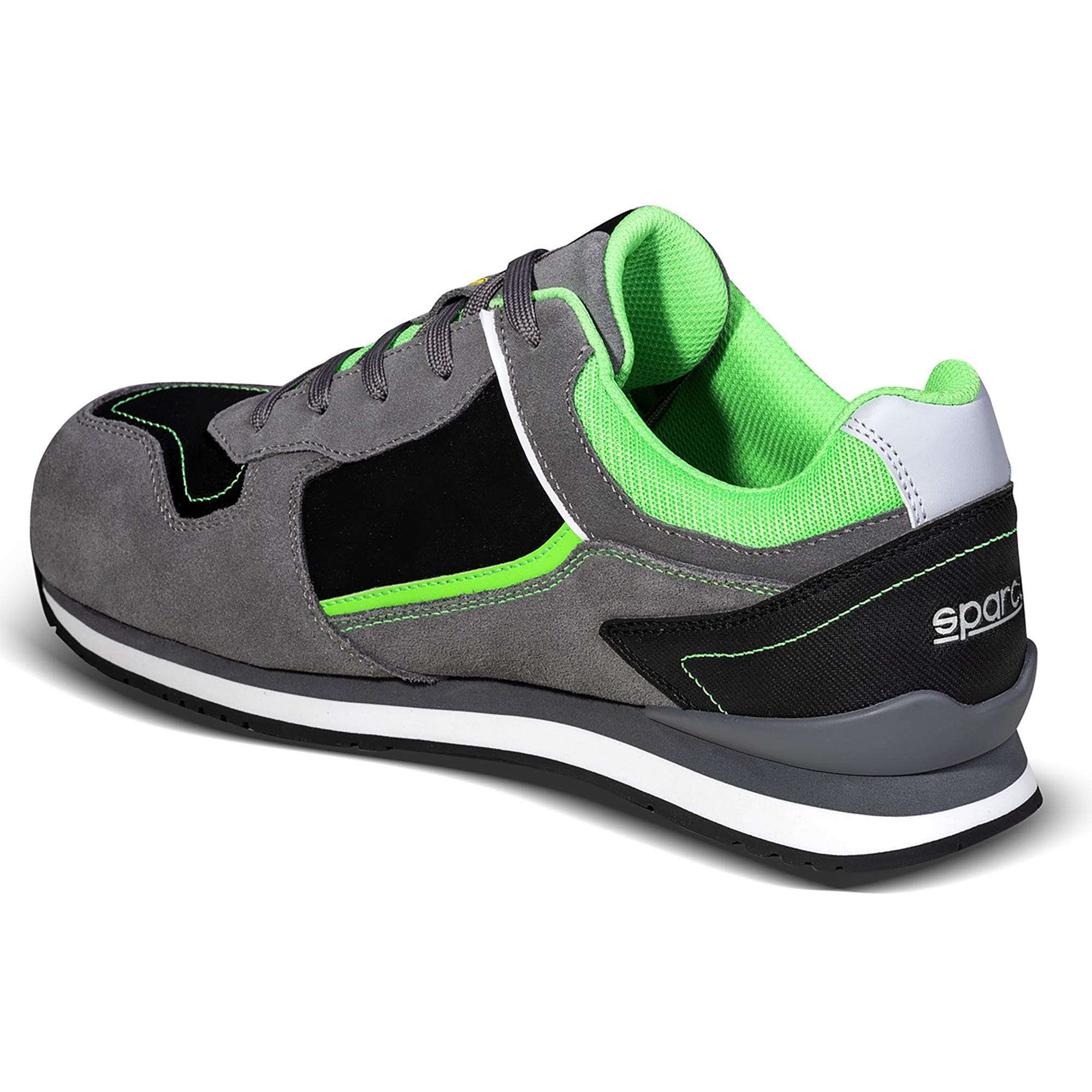 Sparco Scarpa Gymkhana Chester S3 ESD ESD S3 grigio scuro/verde fluo-scarpe antinfortunistiche da lavoro