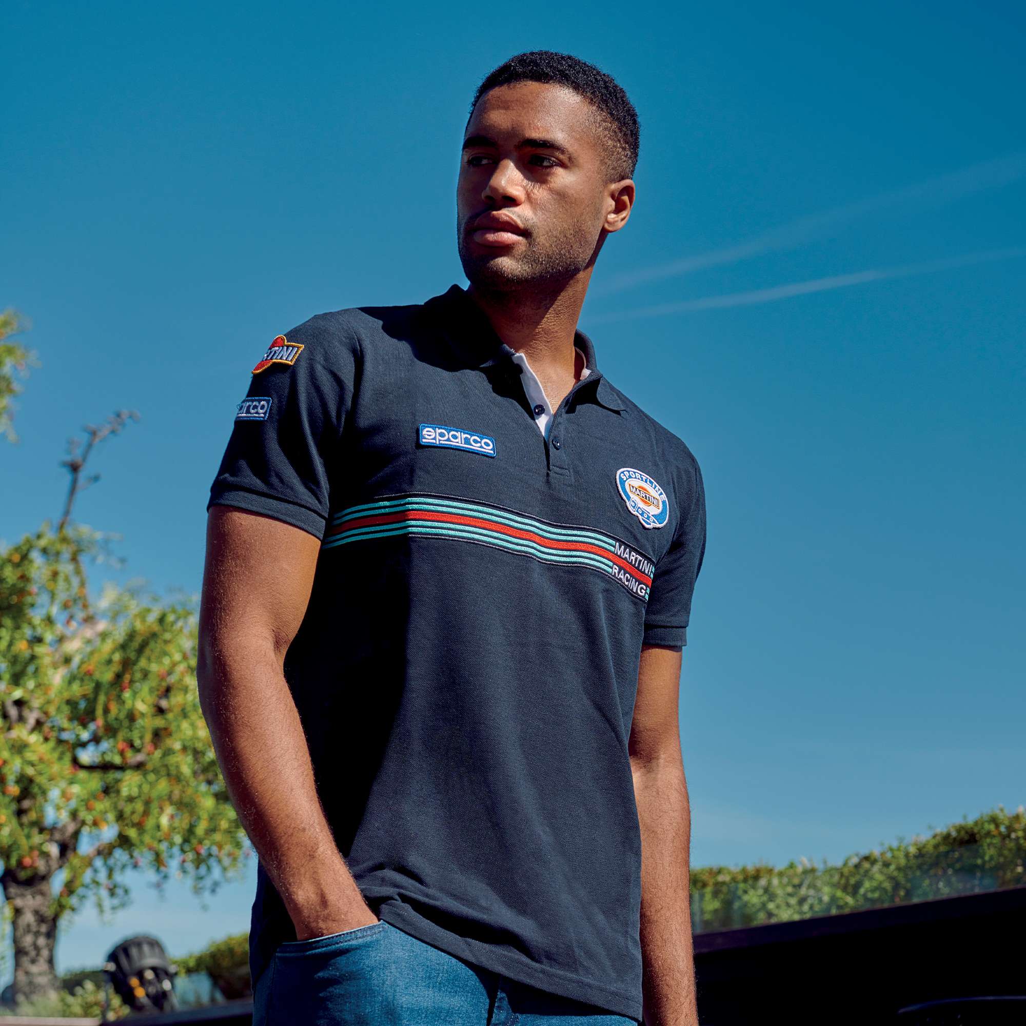 Sparco Polo Replica Martini-R blu-abbigliamento