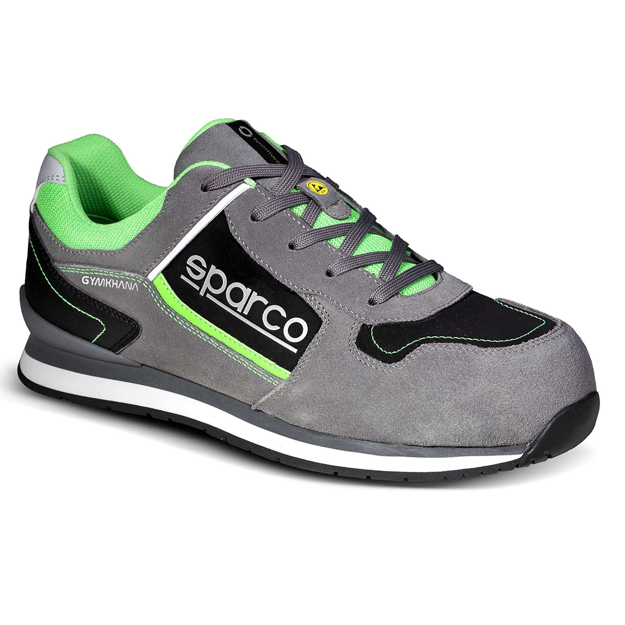 Sparco Scarpa Gymkhana Chester S3 ESD ESD S3 grigio scuro/verde fluo-scarpe antinfortunistiche da lavoro