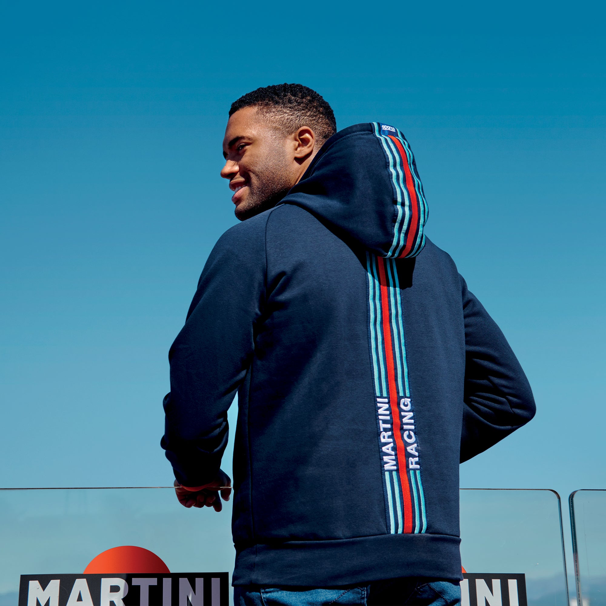 Sparco Hoodie Big Stripes Martini-R blu