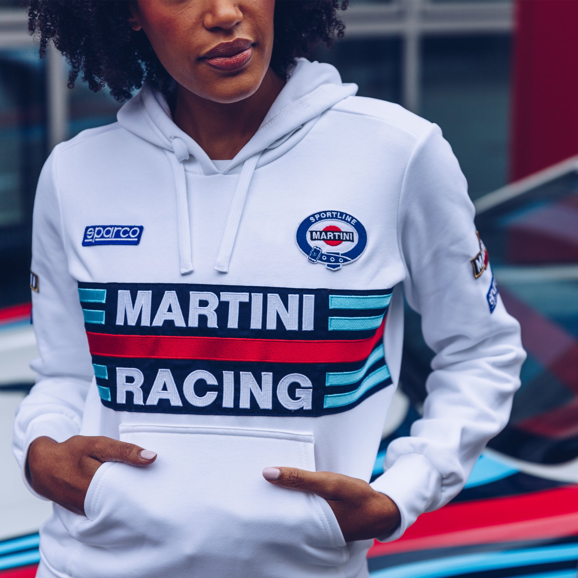Sparco Hoodie Lady Martini-R Bianco bianco