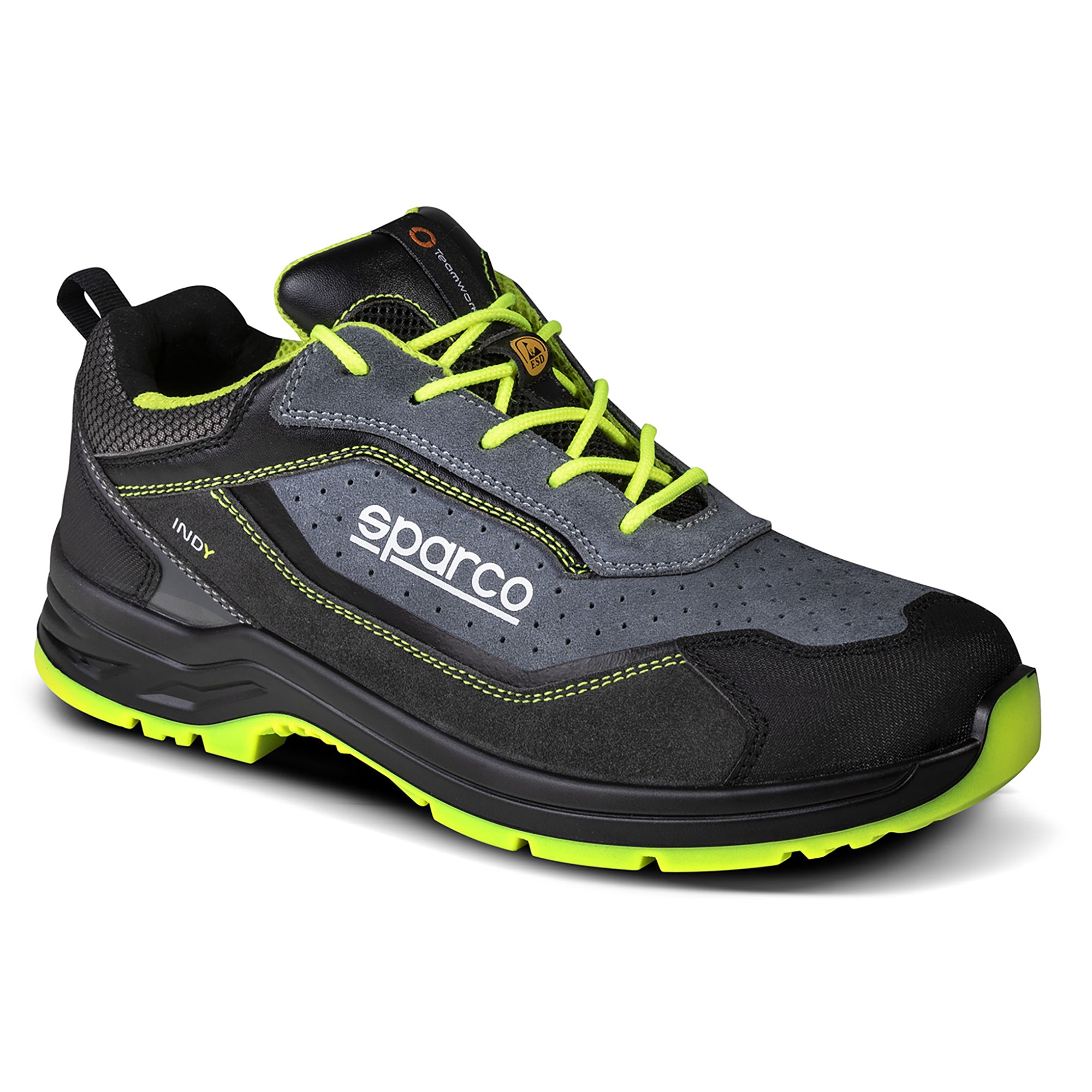 Sparco Scarpa Indy Texas S1P ESD grigio/giallo fluo -scarpe antinfortunistiche