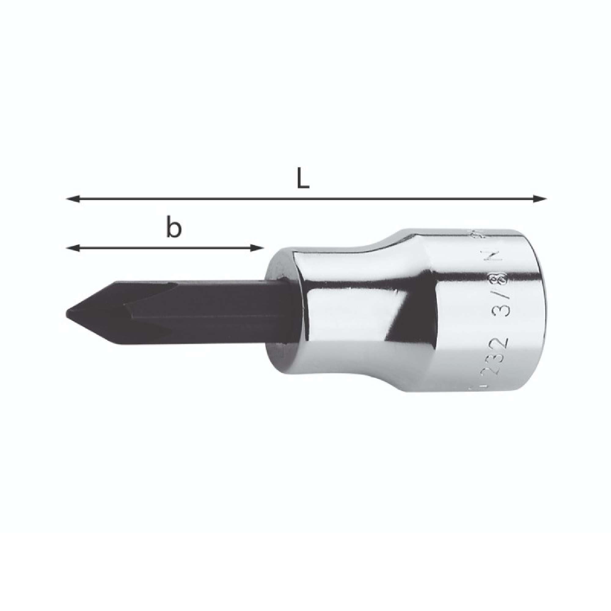 Chiavi a bussola per viti con impronta a croce Phillips 2x24mm - Usag 232 1/2 NPH U02322012