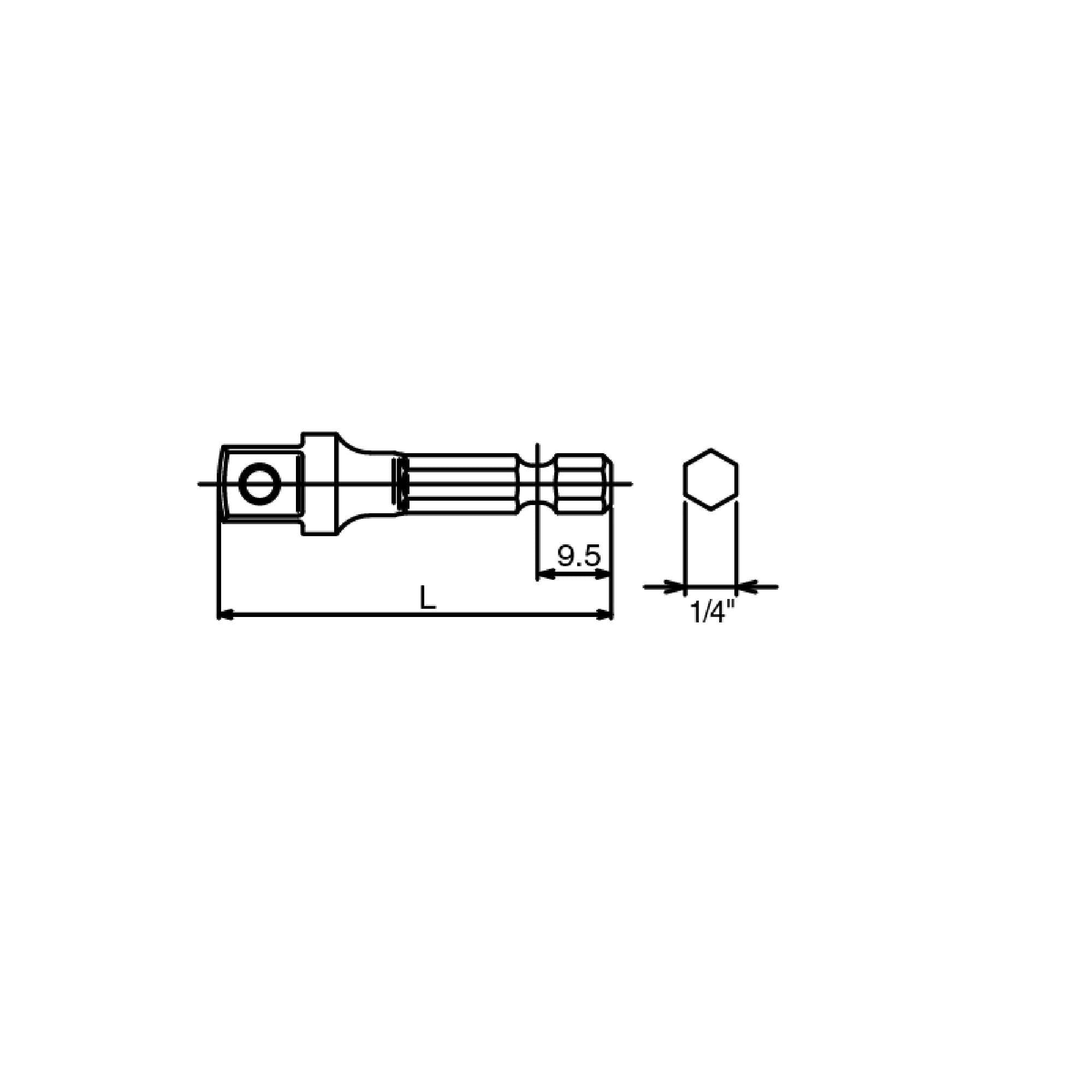 Adattatore per bussola L.60 1/4x1/2 Koken con sfera - Fermec 135E-60B