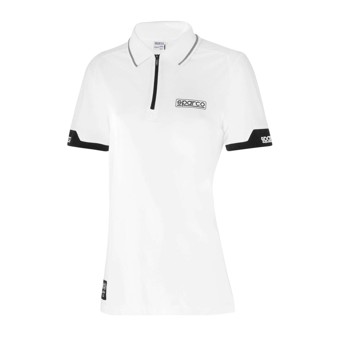 Sparco Polo Zip Lady My2024 bianco-abbigliamento
