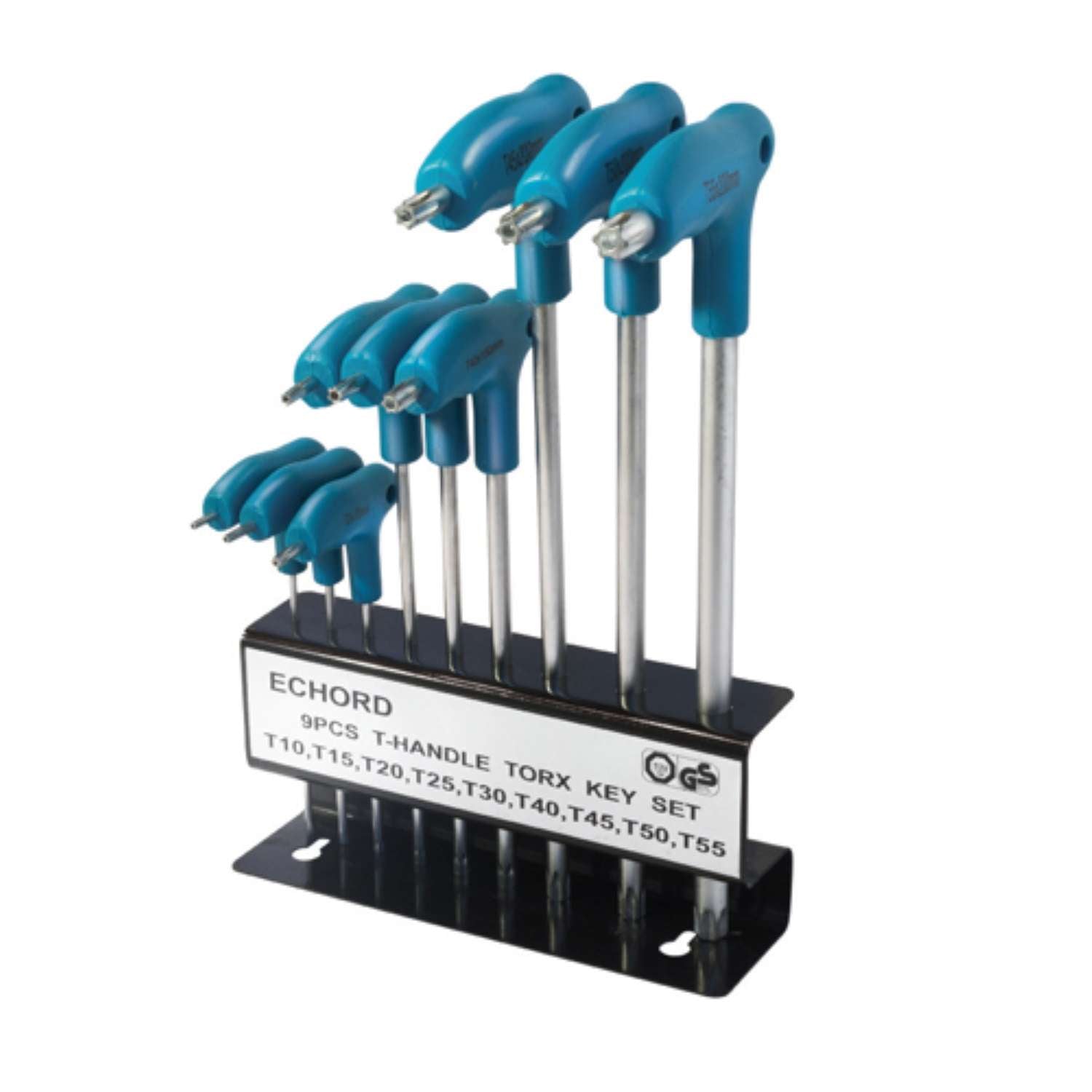 Serie set chiavi TORX 9 pz impugnatura T Cromo Vanadio con supporto UM 20 ST00