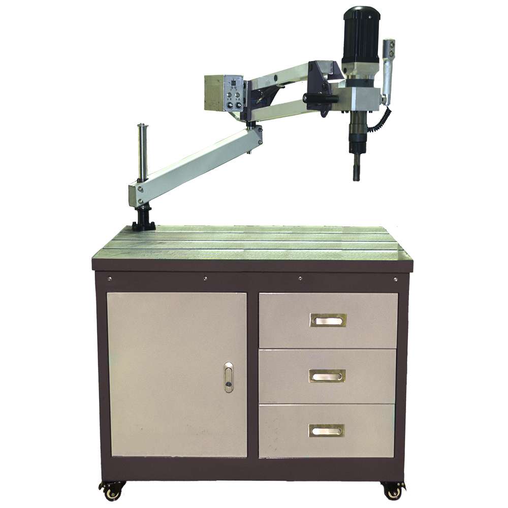 Maschiatore elettrico braccio articolato banco cave T set teste M6-M24 1.1kW