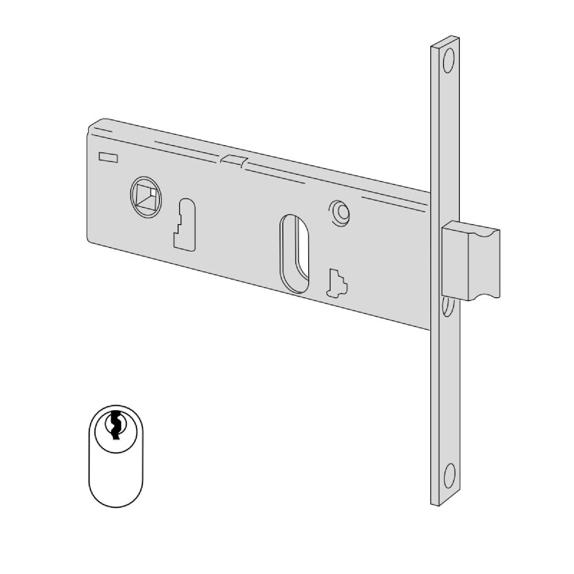 Serratura da infilare a cilindro per fasce F16 - CISA 44150