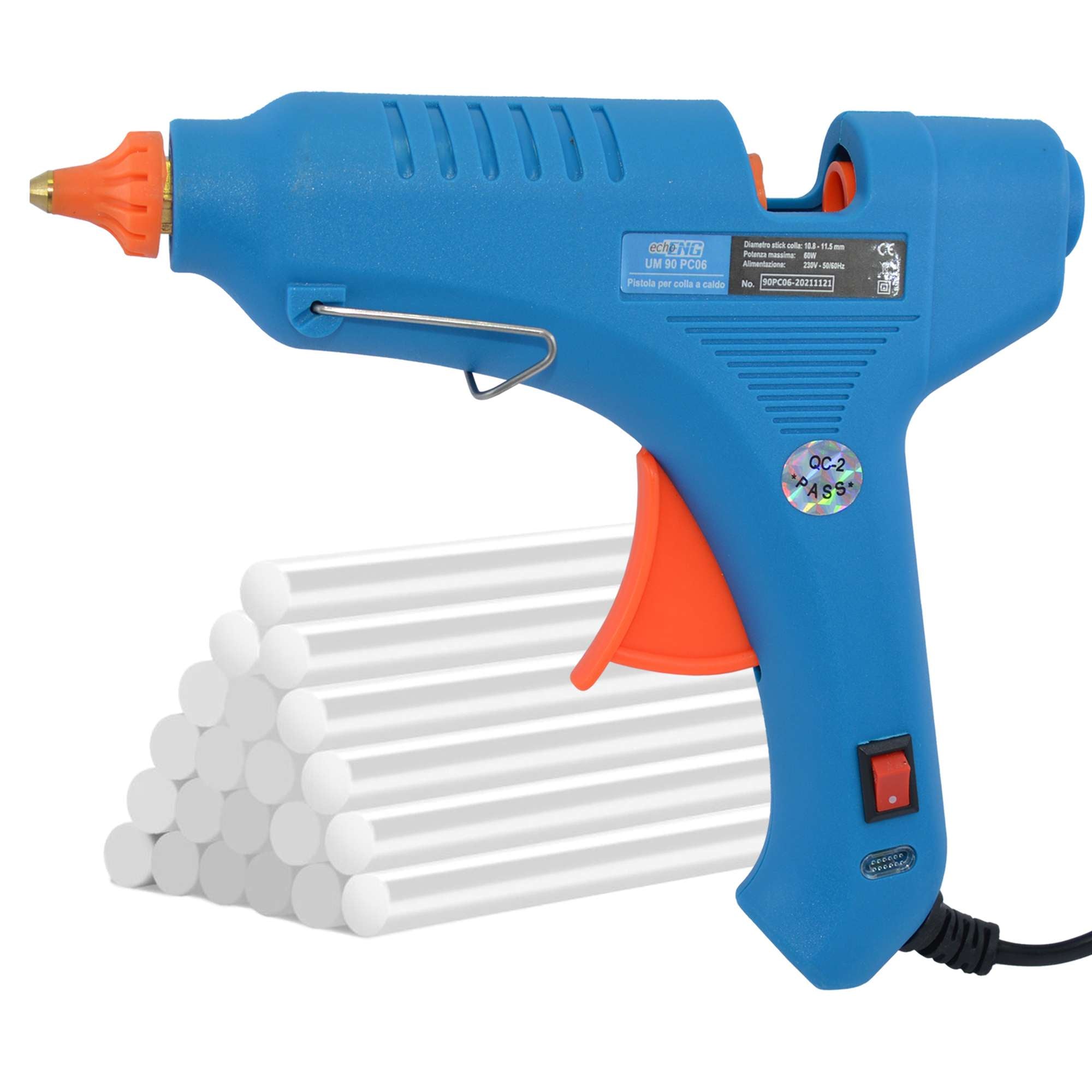 Pistola colla a caldo 60W + 24 stick di colla - echoENG UM 90 PC06