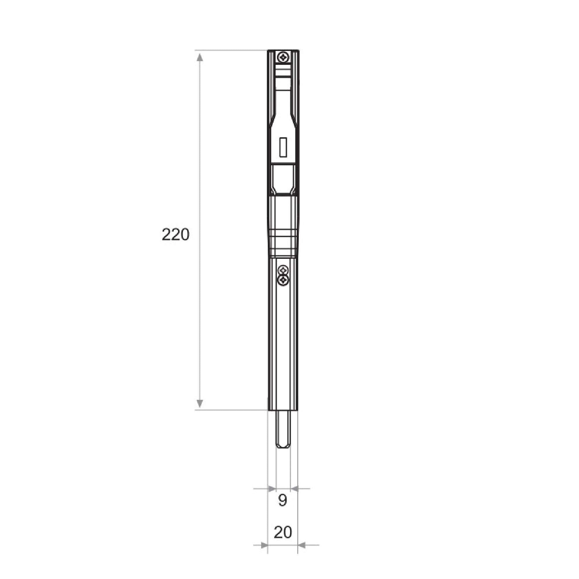 Catenaccio TITAN2 R40 220mm nero intenso opaco - Fapim 3720E_37