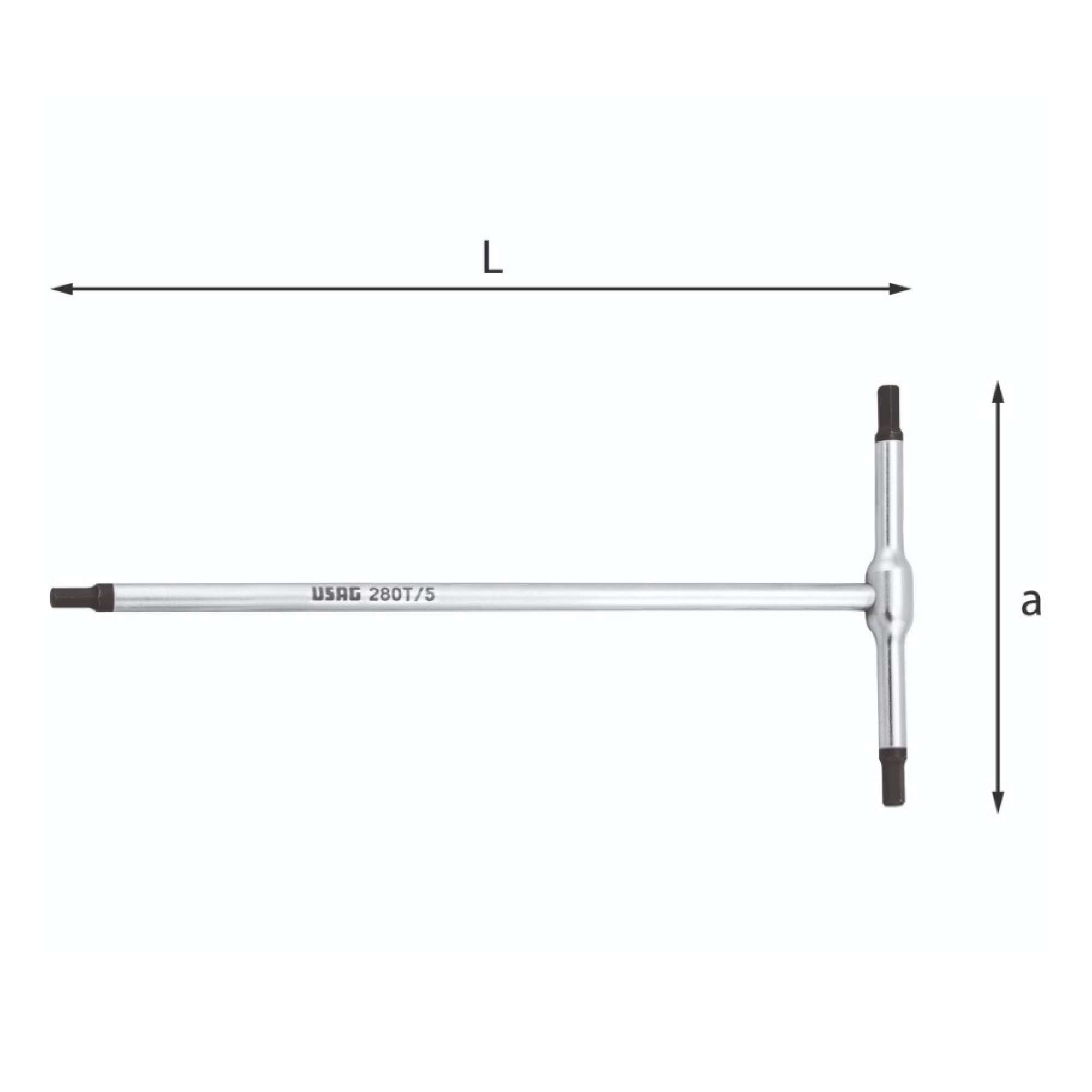 Chiavi a T con maschio esagonale 7mm - Usag U02800138