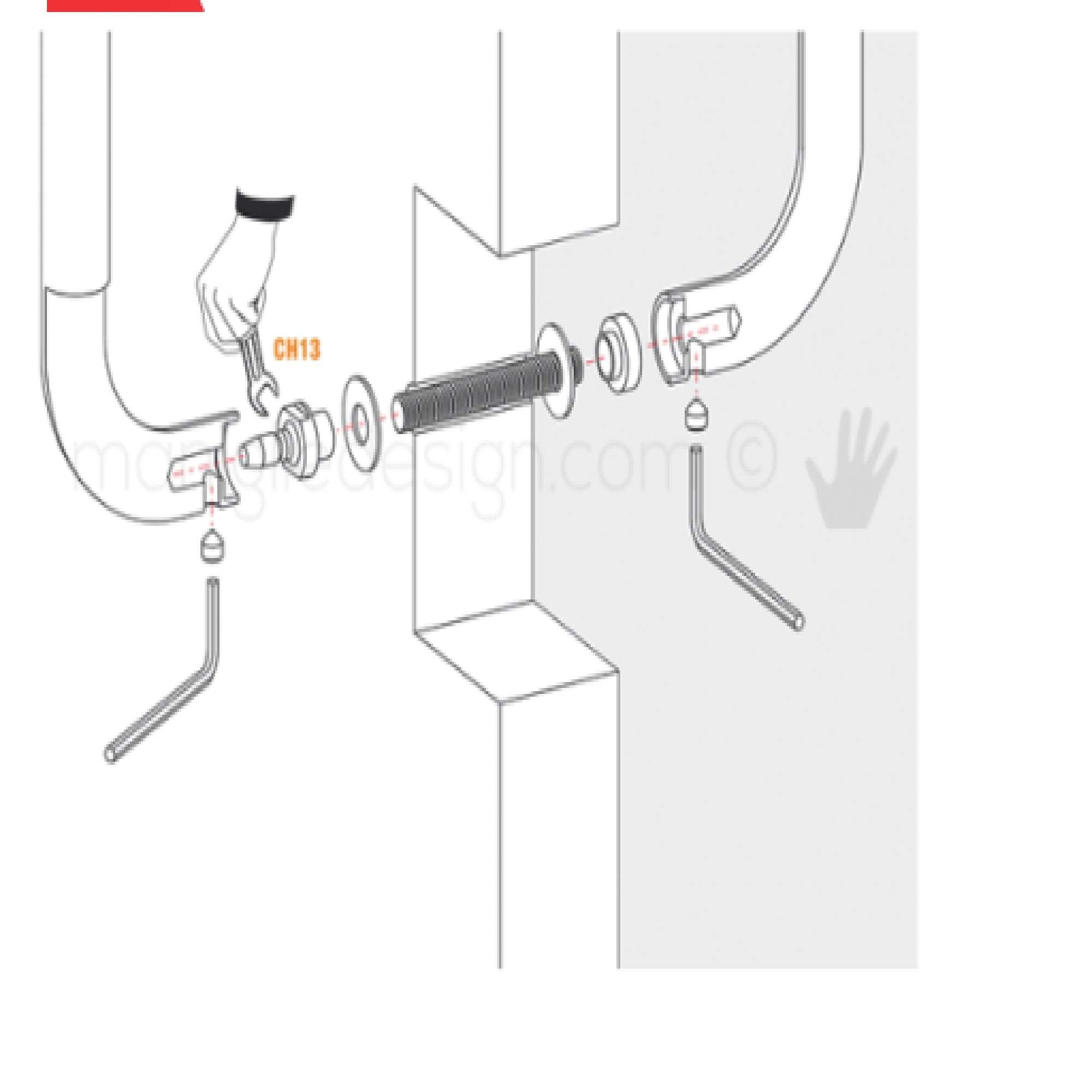 Kit Fissaggio Doppio Passante Acciaio - Colombo design XKIT/PA