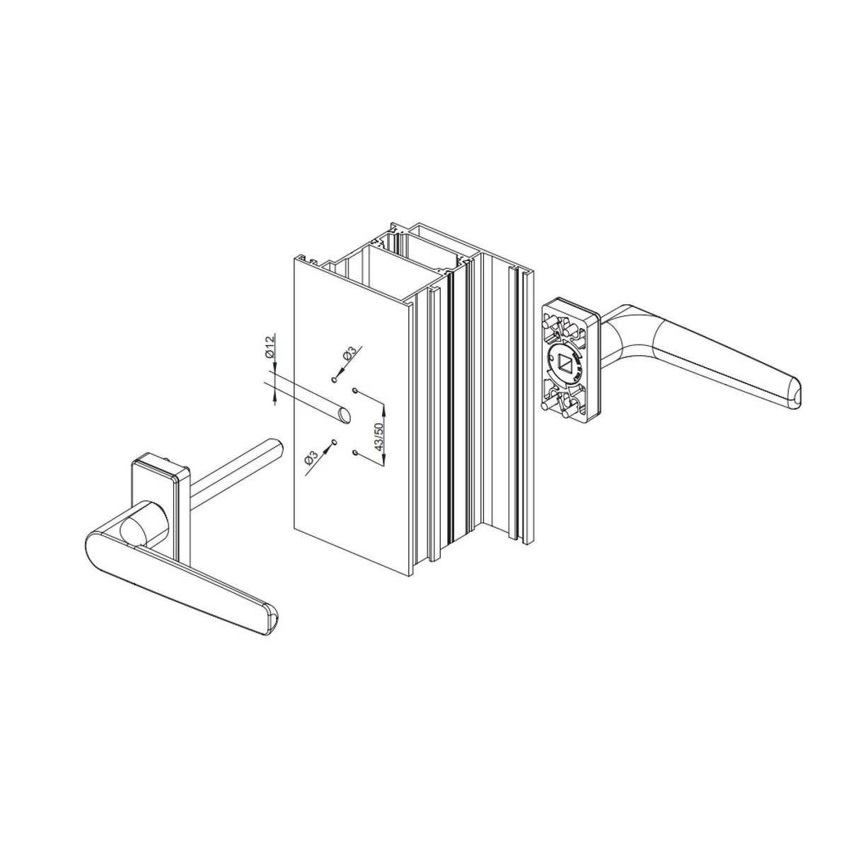 Maniglia Karma doppia in alluminio pressofuso - Master Italy 3067