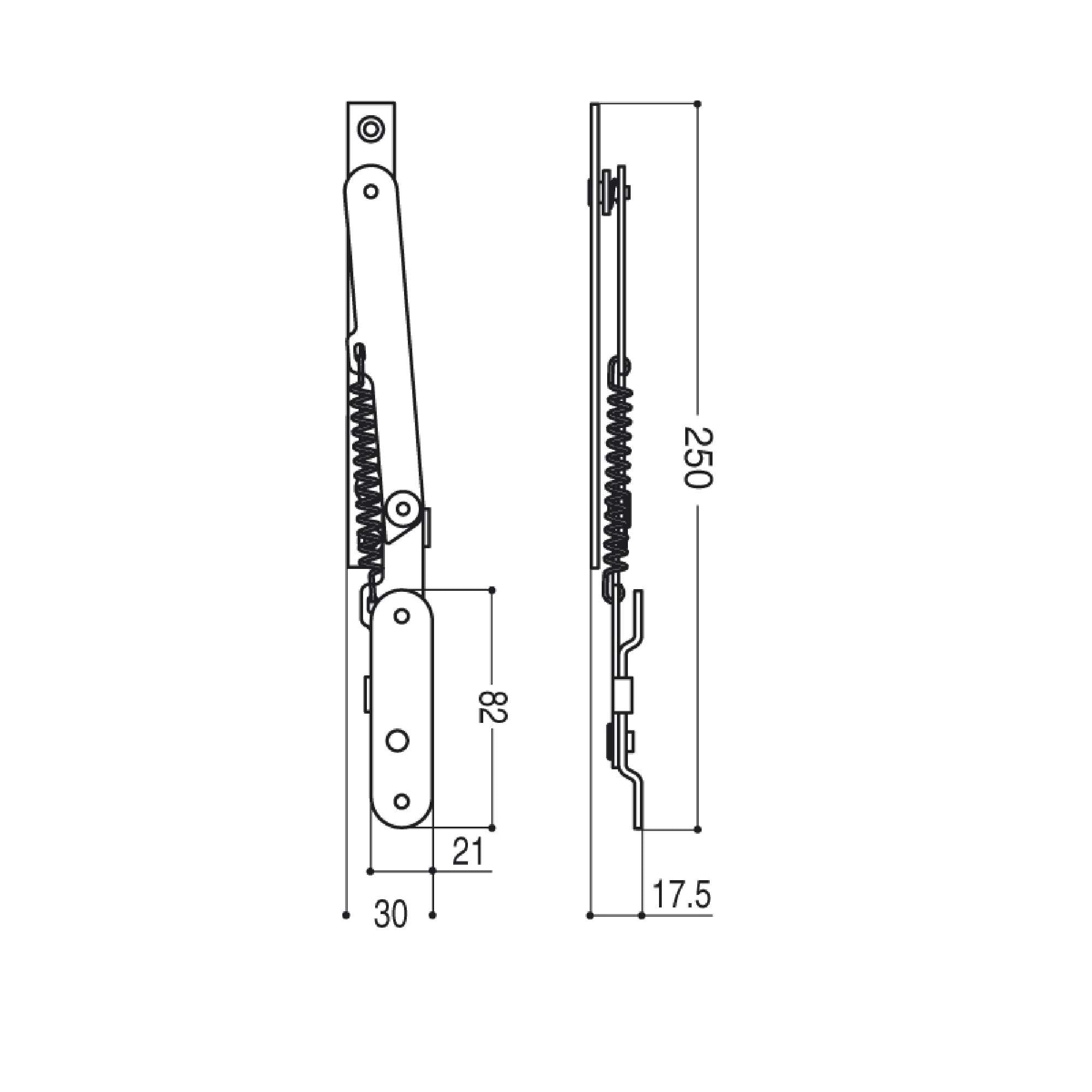 Chiusura Scarabeo per infissi a Vasistas in legno e pvc con sormonto telaio - Esinplast 2998.001