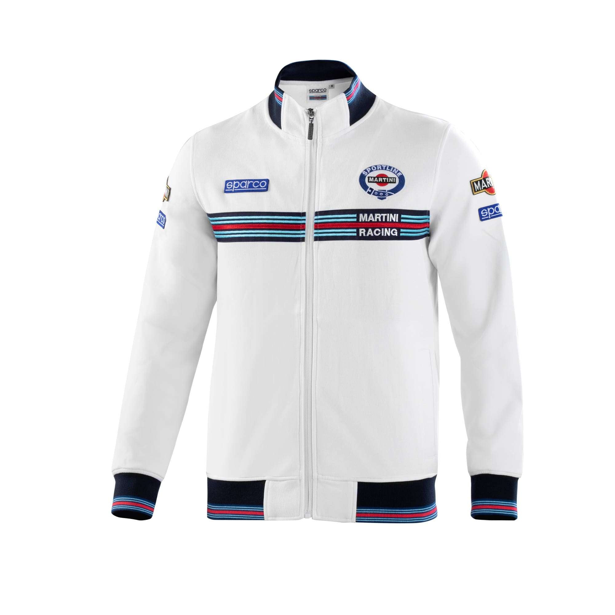 Sparco Felpa Full Zip Martini-R Bianco-abbigliamento Sparco Teamwork