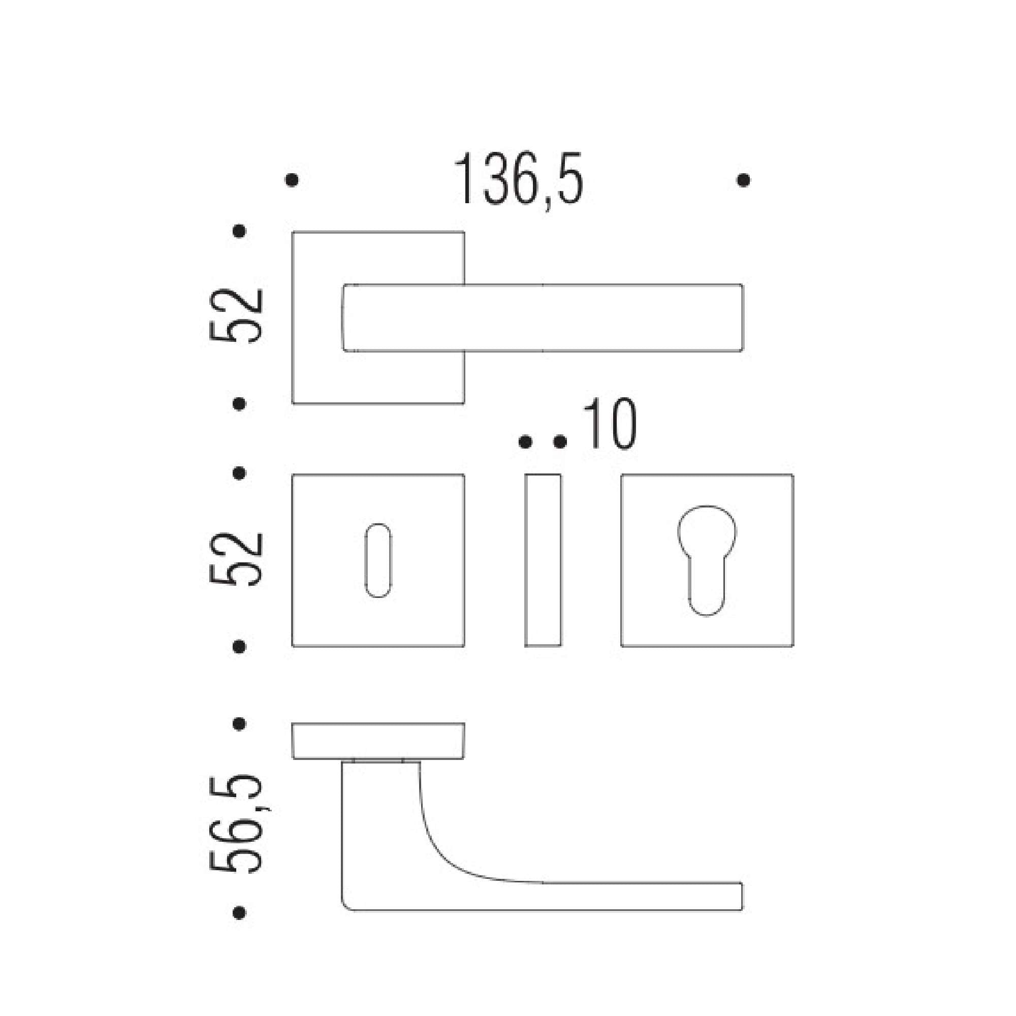 Maniglia martellina Robocinques cromo satinata 136,5mm - Colombo Design ID71RY-CM
