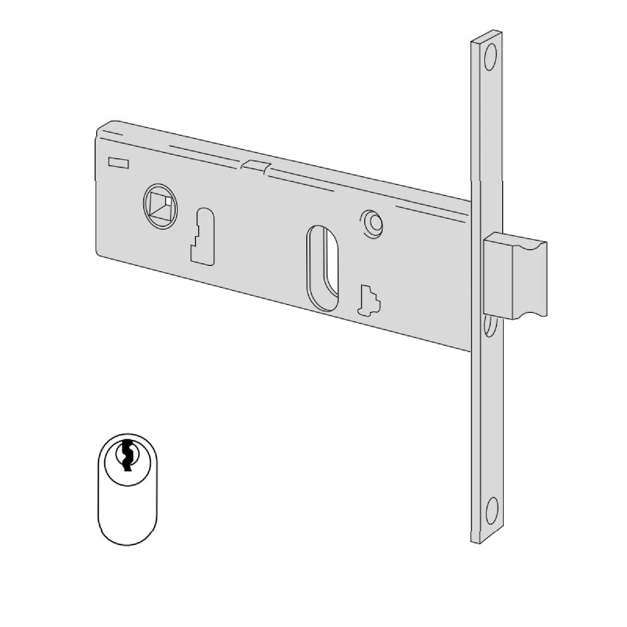 Serratura da infilare a cilindro per fasce F20 - CISA 44151