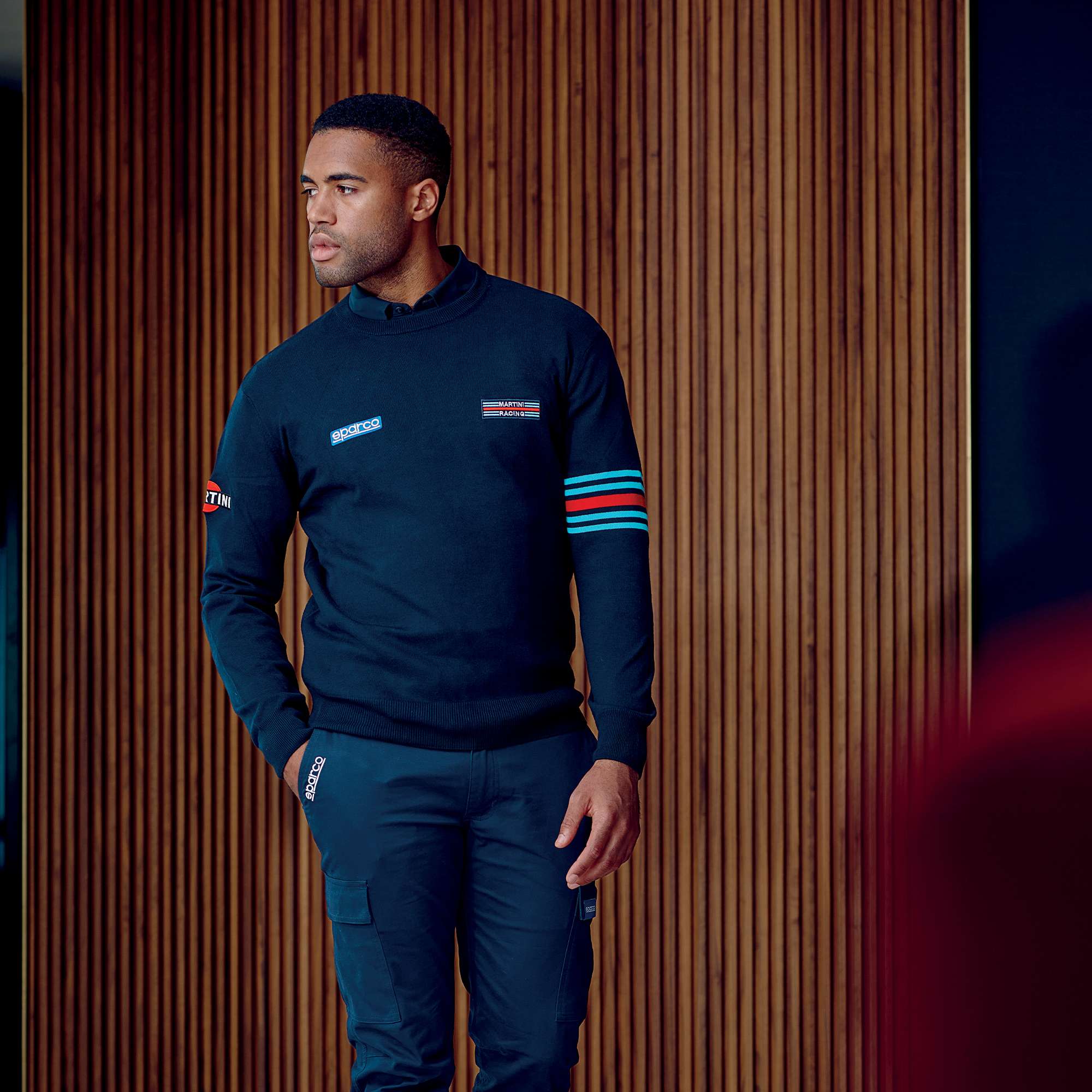 Sparco Wool Crewneck Sweatshirt Martini-R blu