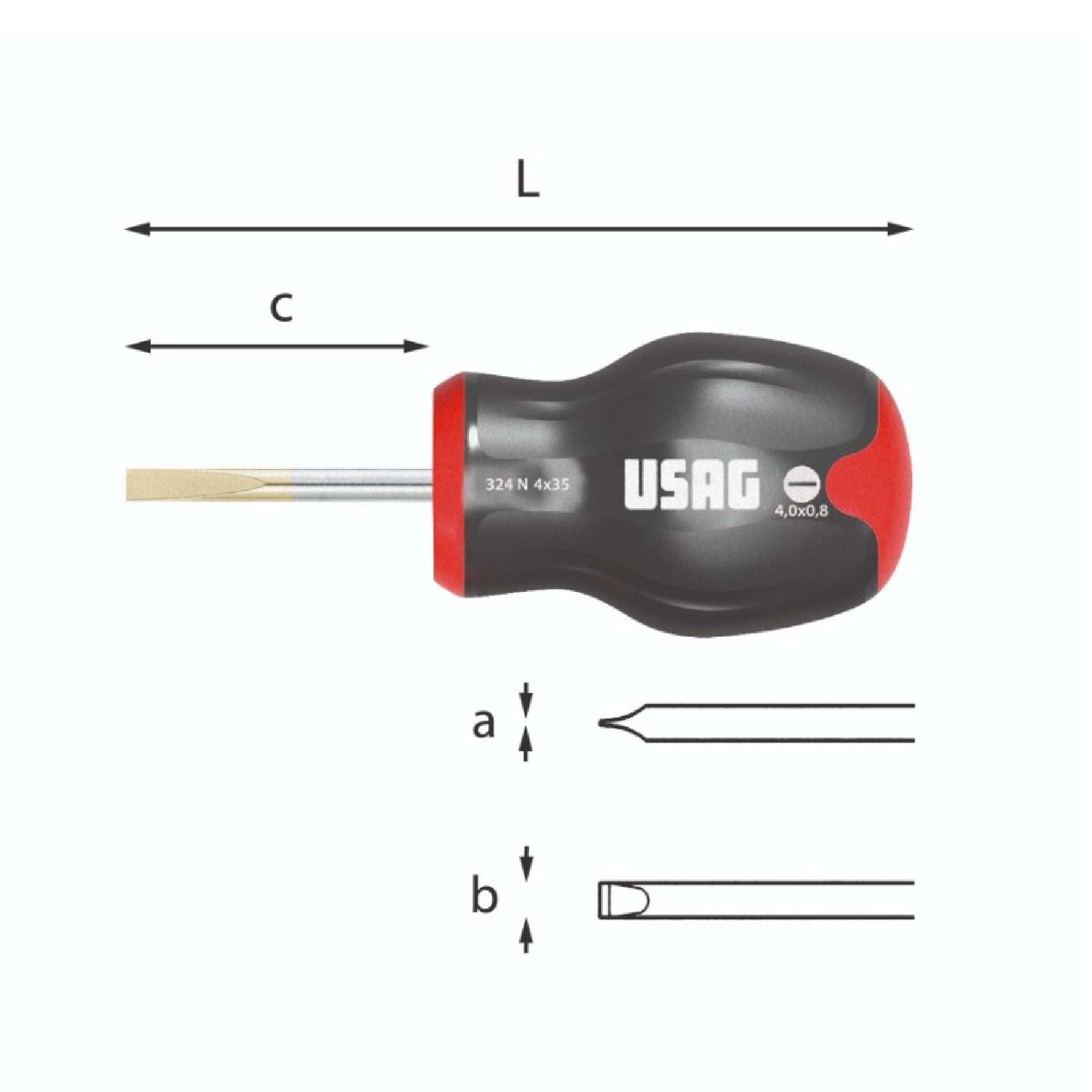 Giraviti per viti con intaglio modello corto 0,8x4x35mm- Usag 324 N U03240463