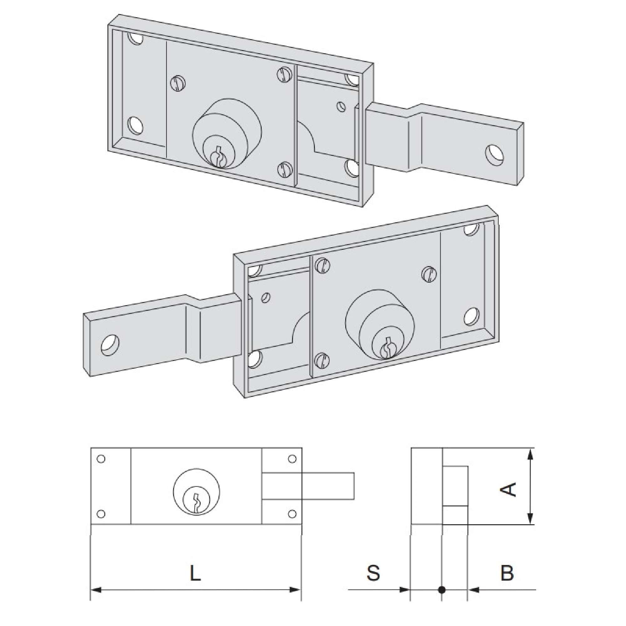 Coppia serrature da applicare a cilindro per serrande E78 a chiusura laterale - CISA 41526.78