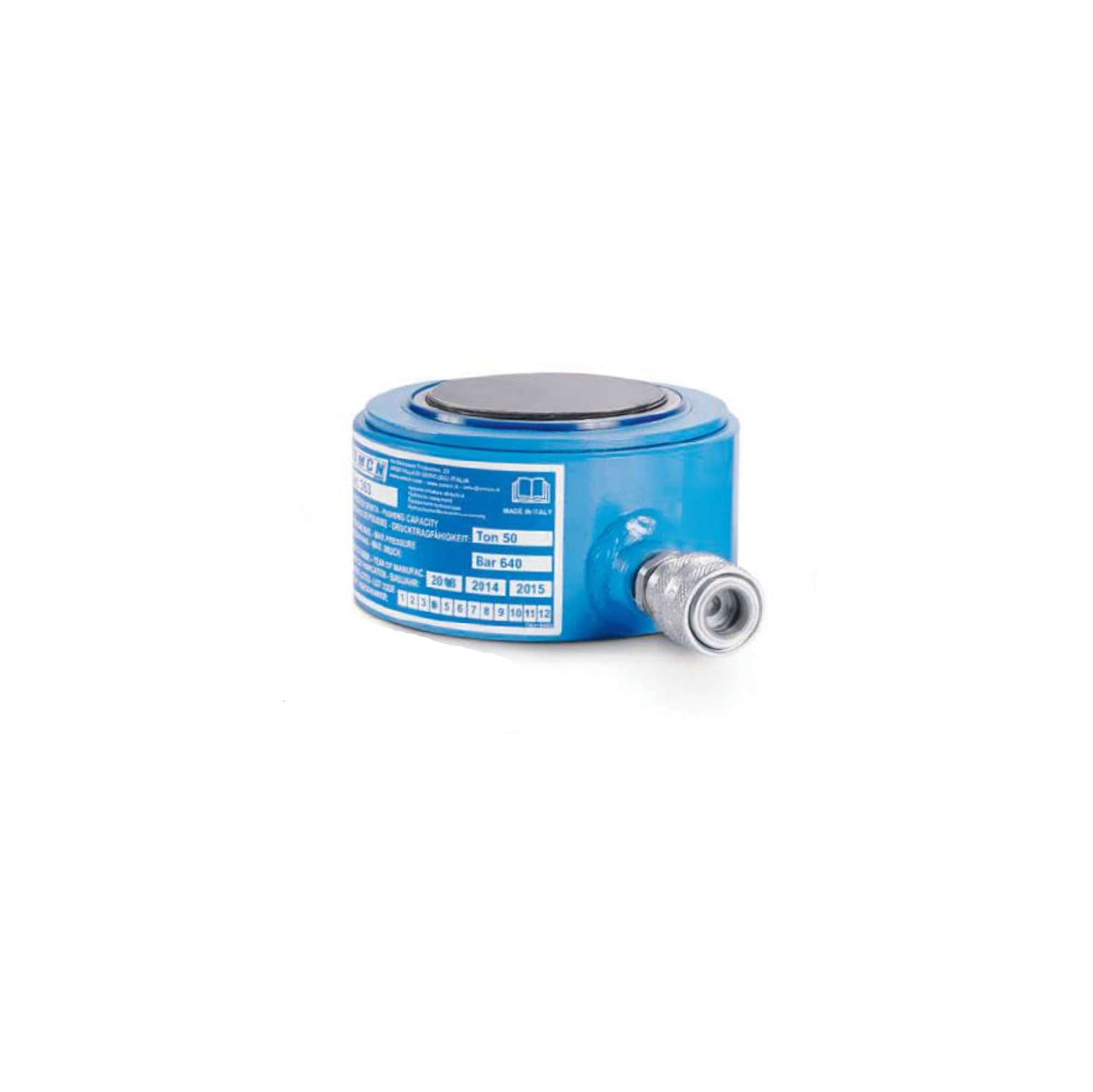 Cilindro idraulico capacità 50 ton con ritorno a molla, H.100mm - OMCN 363/AM