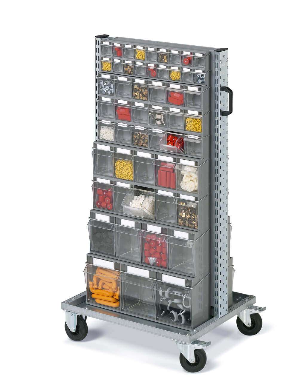Carrello per cassetti porta minuteria zincato 725 x 613 x 1430 H - contenitori inclusi - FAMI FLBB0735452